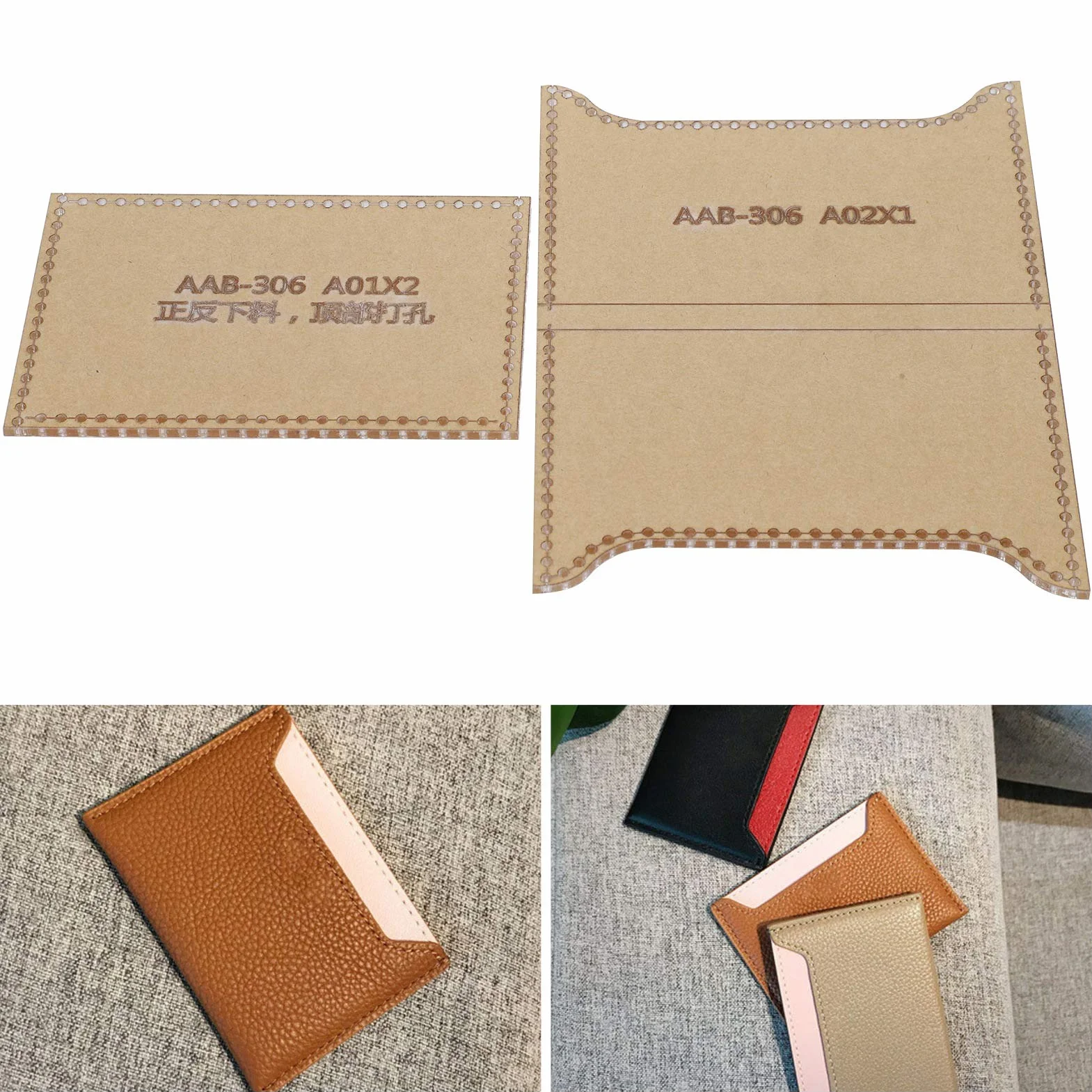 modello di sacchetto di carta stampo portafogli in acrilico trasparente per strumenti di fabbricazione artigianale in pelle fai da te2 pezzi modello trasparente Handcraft Tools