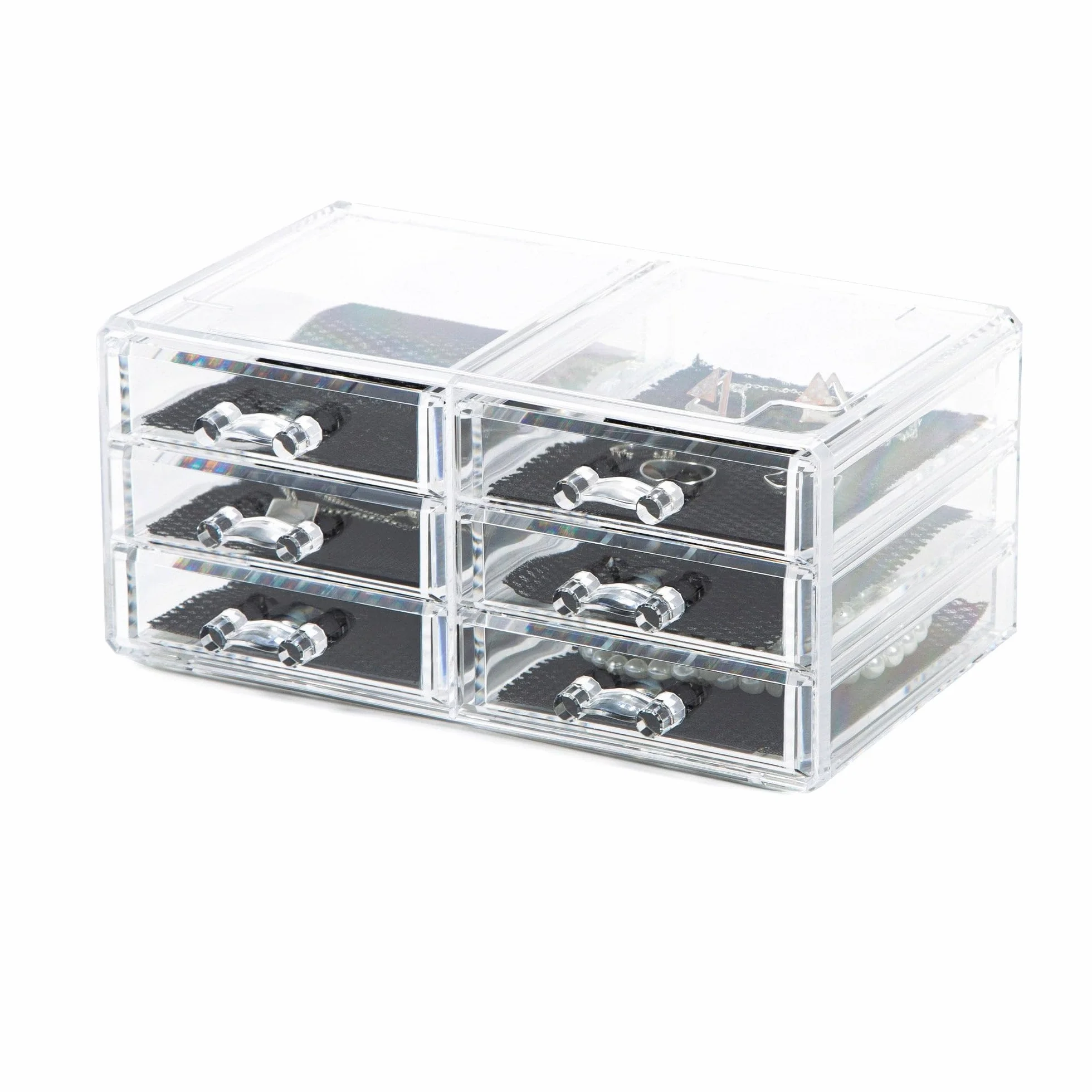 Compactor Bijoux Organizer 6 Cassetti, Polistirene Trasparente, 23.8 x 15 x H. 11 cm