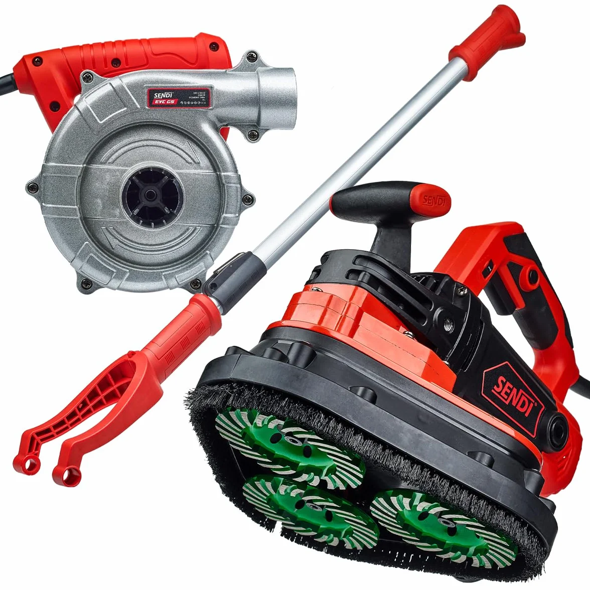 Smerigliatrice universale SENDI TRIPPLE GS - Levigatrice per superfici come calcestruzzo, adesivo, vernice ecc - Tre assi rotanti intercambiabili - Motore potente - 2450 W e 230 V - Include lucidatura