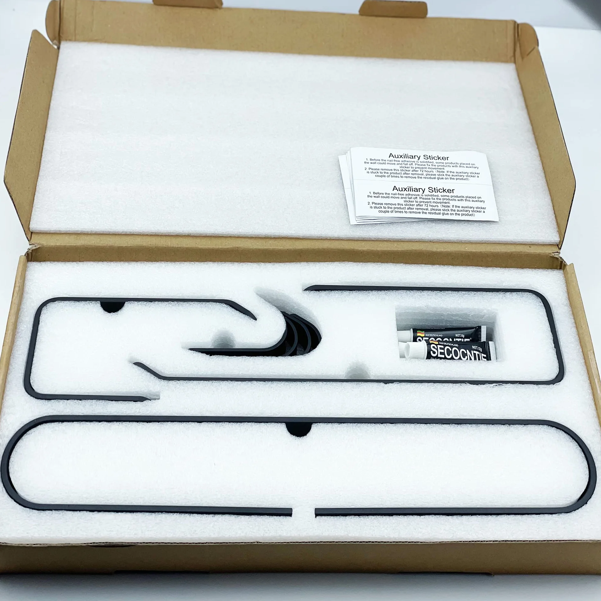 Set di accessori da bagno nero opaco 7 pezzi hardware adesivo portasciugamani carta igienica ganci per accappatoio