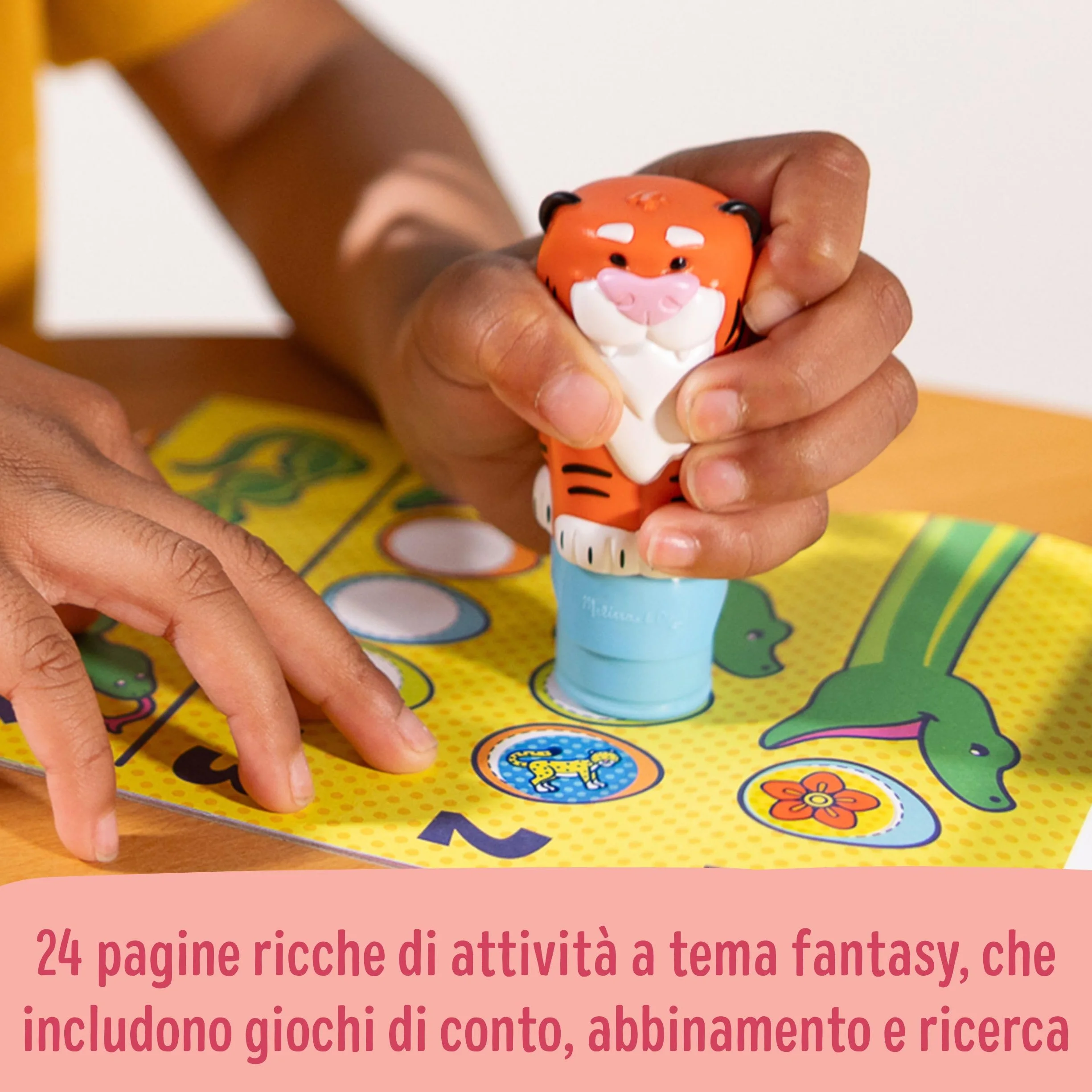 Melissa & Doug Sticker WOW! Timbratore di Adesivi e Blocco Attività di 24 Pagine con 300 Adesivi - Tigre, Gioco Educativo per Lavoretti Artistici, Bambini, 3+ Anni - Certificati FSC