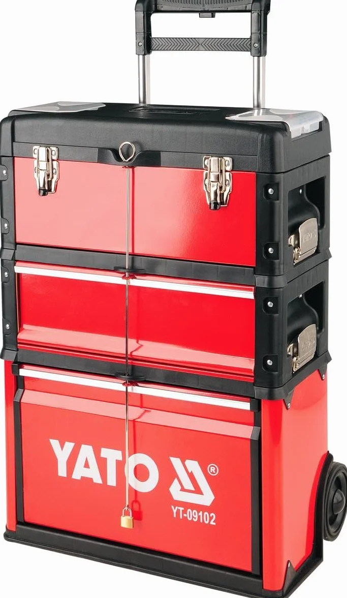YT YATO-09102-Cassetta degli attrezzi, Carrello compone di tre parti