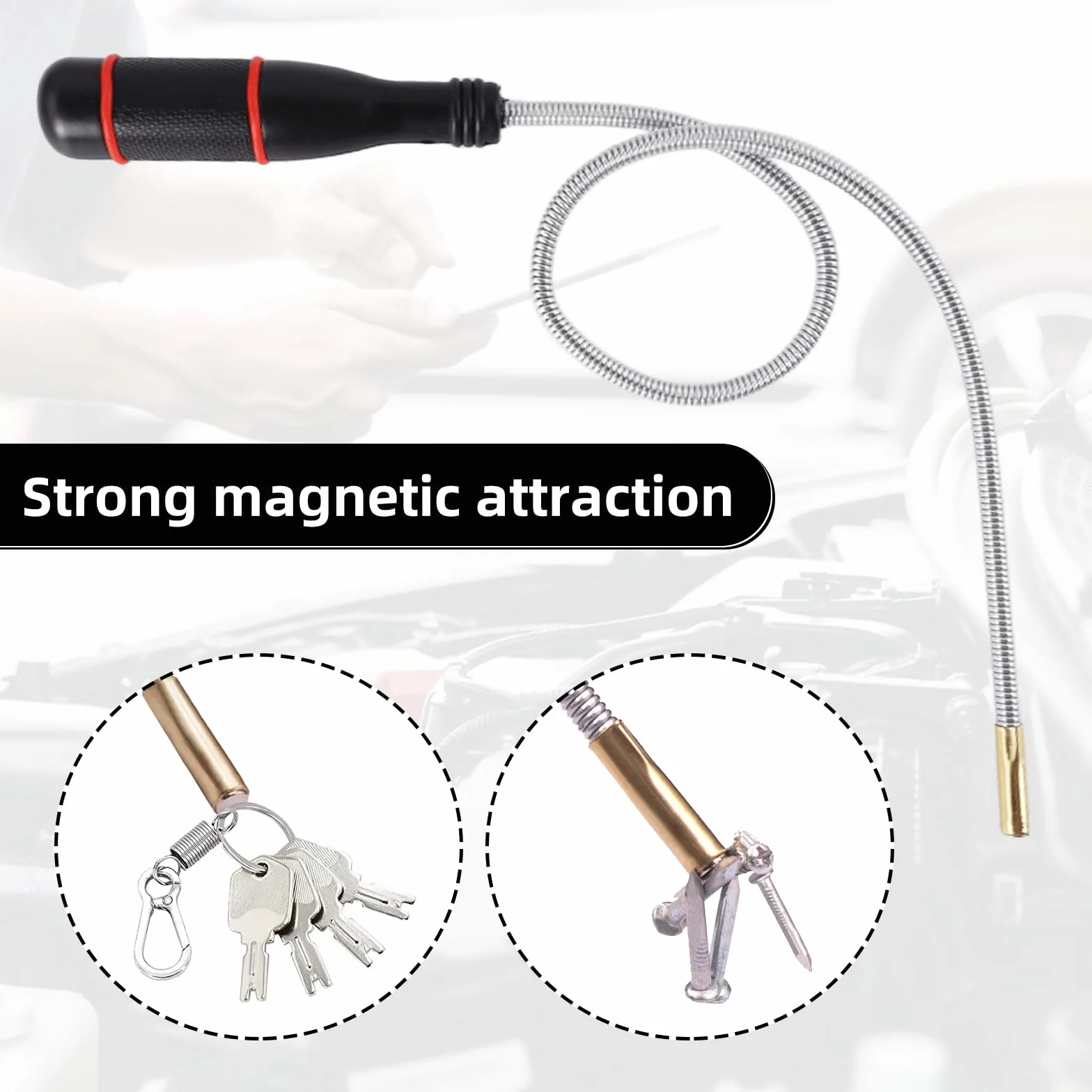 3 Pezzi Strumento di Raccolta Magnetico Estensibile, Telescopica Magnetica, Strumento di Pickup Magnetico per Raccolta di Piccole, Bulloni, Oggetti Metallici, Ricambi Auto (1.5LB 3LB 5LB)