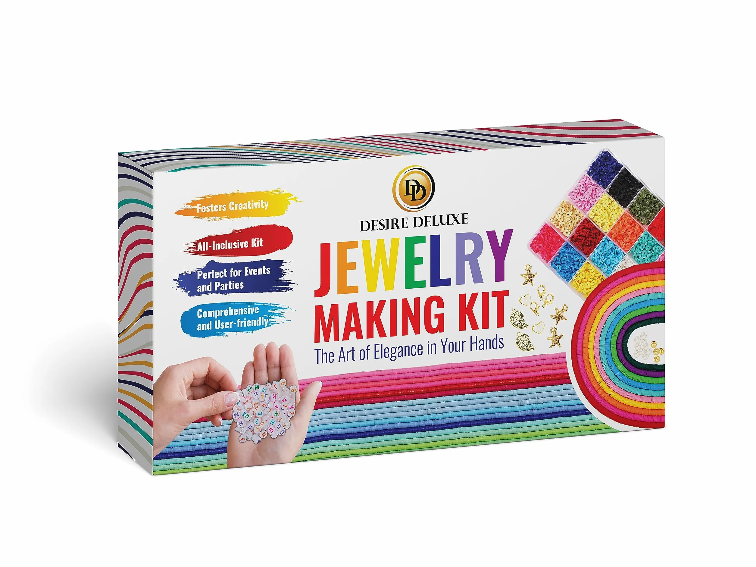 Desire Deluxe Kit per la creazione di braccialetti – Perline per braccialetti, collane di amicizia con kit di ciondoli e corde elastiche – Forniture per la creazione di gioielli per Halloween, Natale