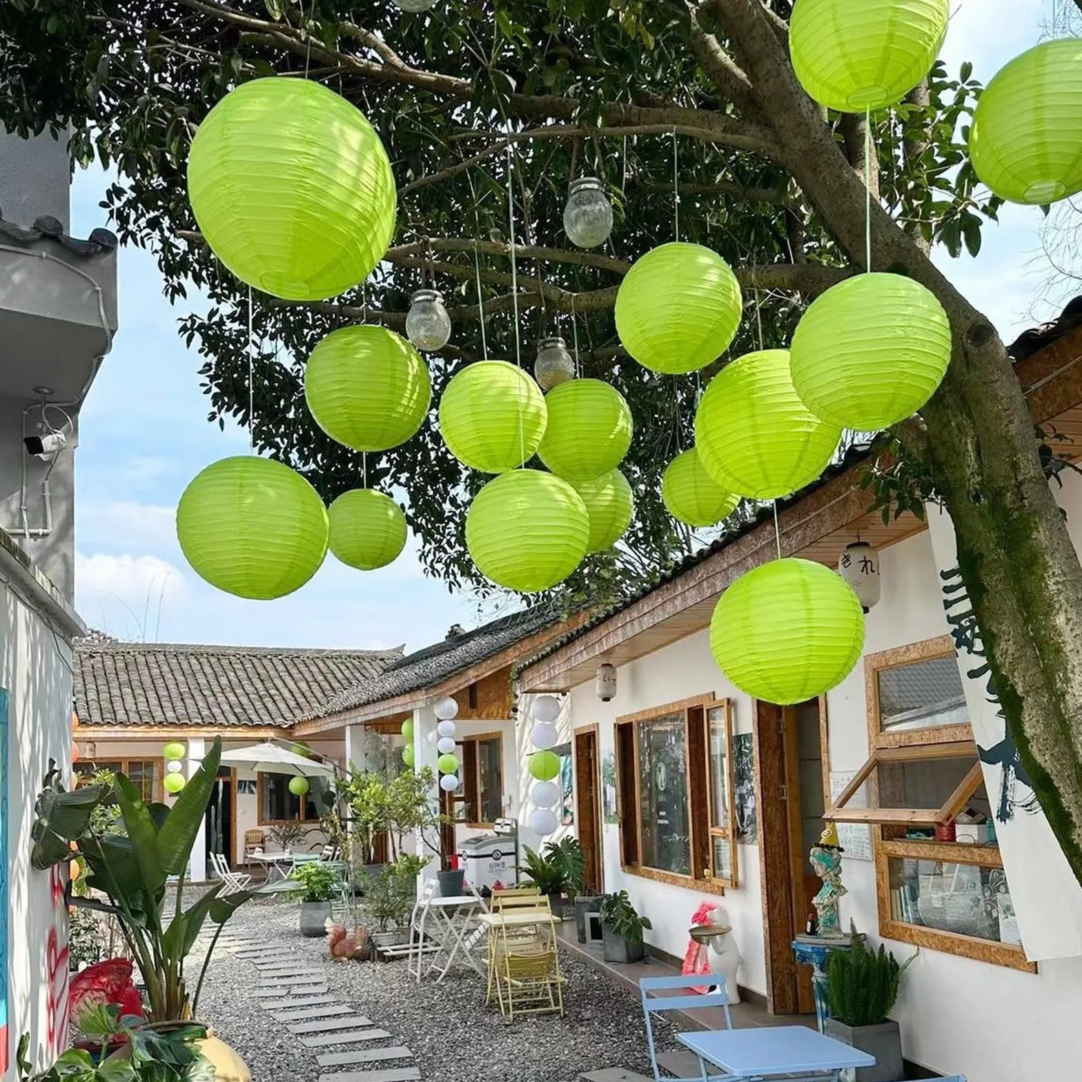 TYXHXTF 16 Pezzi Lanterne Cinesi, Lanterna di Carta, Lanterne di Carta, Rotonde da Appendere in Carta Lanterne, per Decorazioni Domestiche, Feste e Matrimoni