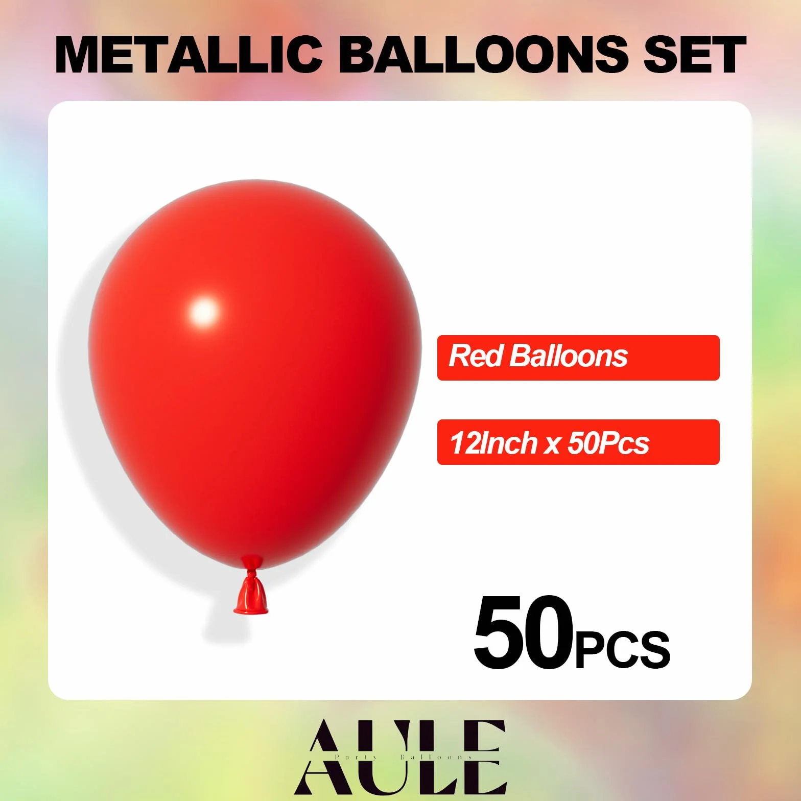 AULE Palloncini Rossi Lattice 50 Pezzi 30cm Rosso Latex Spessi Feste