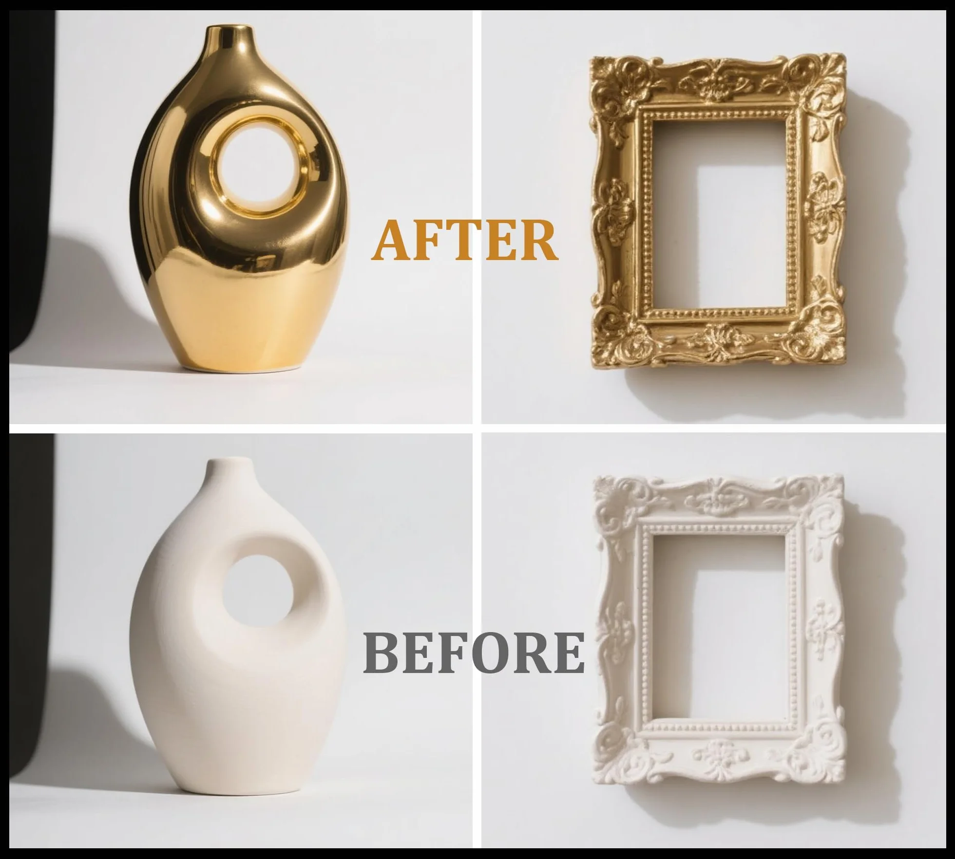 Set Adesivo per Doratura con Foglia Oro - 100ml Colla a Base d'acqua e 100ml Vernice Protettiva, 100 Fogli di Foglia Oro, Kit per Foglia Oro a Rapida Essiccazione per Artigianato, Mobili e Pittura