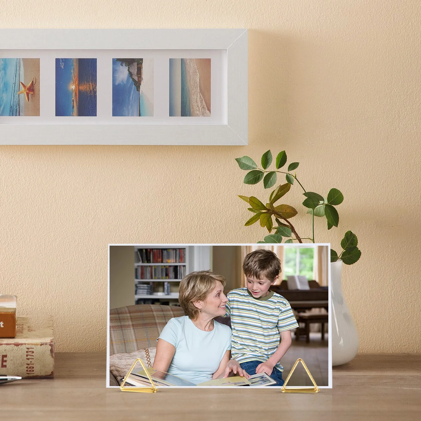 40 Pezzi Segnaposto Porta Carte da Tavolo, Memo Clip Carta, Portafoto Memo Clip Supporto Numero Tavolo Triangolo per Matrimonio, Festa, Ufficio, Ristorante, Scuola