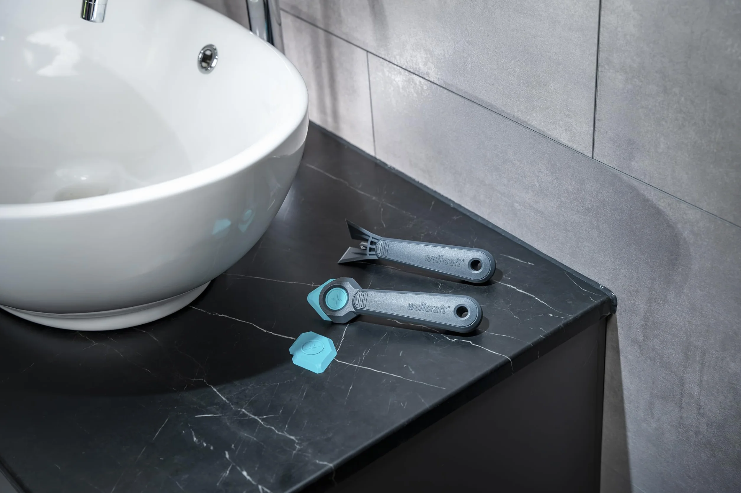 wolfcraft Set "Rinnovo delle fughe", 4 pz. I 4334000 I Per raschiare fughe vecchie e lisciare le nuove fughe in silicone e acrilico