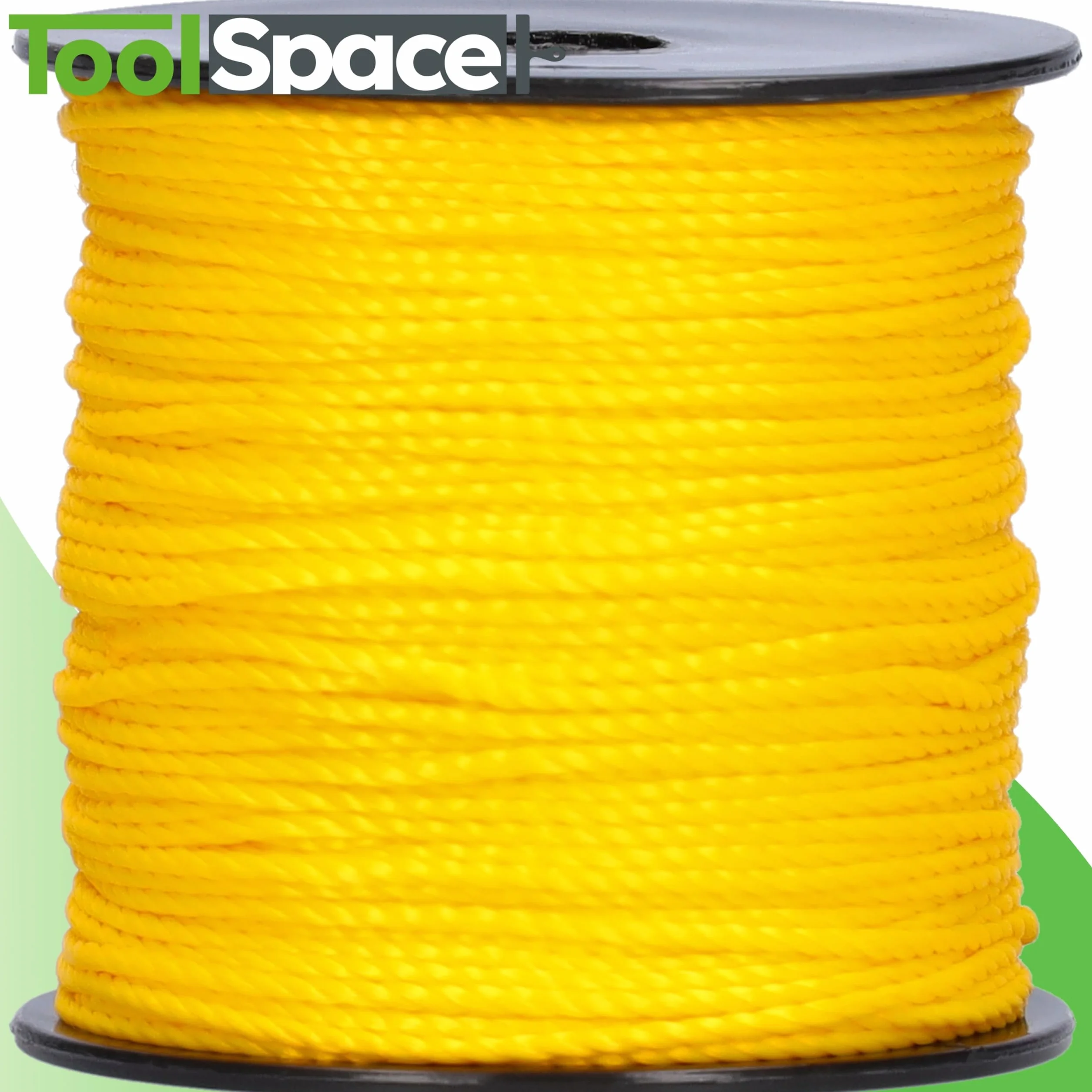 ToolSpace Cordone per muratori - 100m x 1,6mm - Giallo - Polipropilene di seta - Cordone di livellamento - Filo a piombo - Cordone per intonaco di forza - durevole e resistente agli strappi