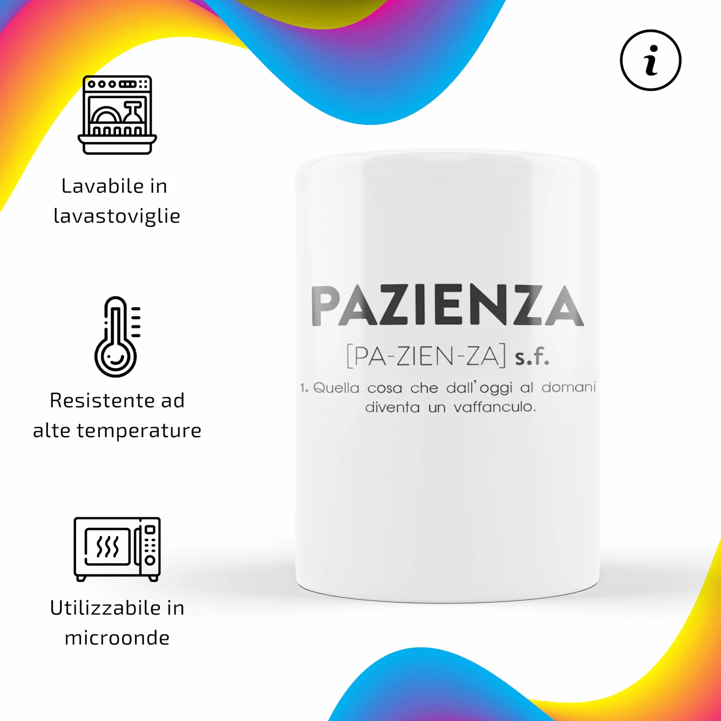 AL PRODUCTION Ceramica Tazza Mug PAZIENZA Regalo Compleanno Humor