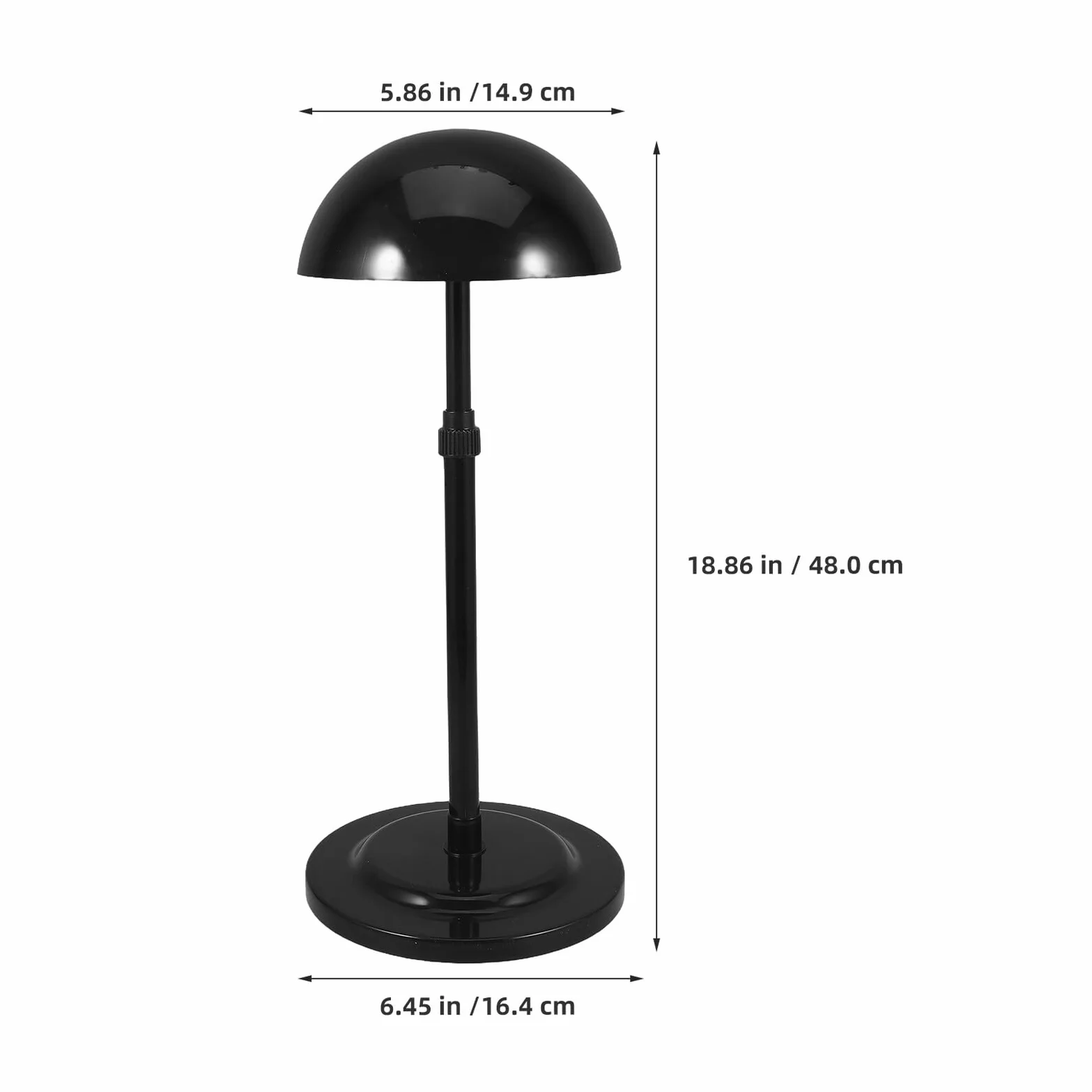 Homoyoyo Espositore per Cappelli Regolabile in Plastica Nera Supporto da Tavolo Portatile con Base Rotonda Antiscivolo