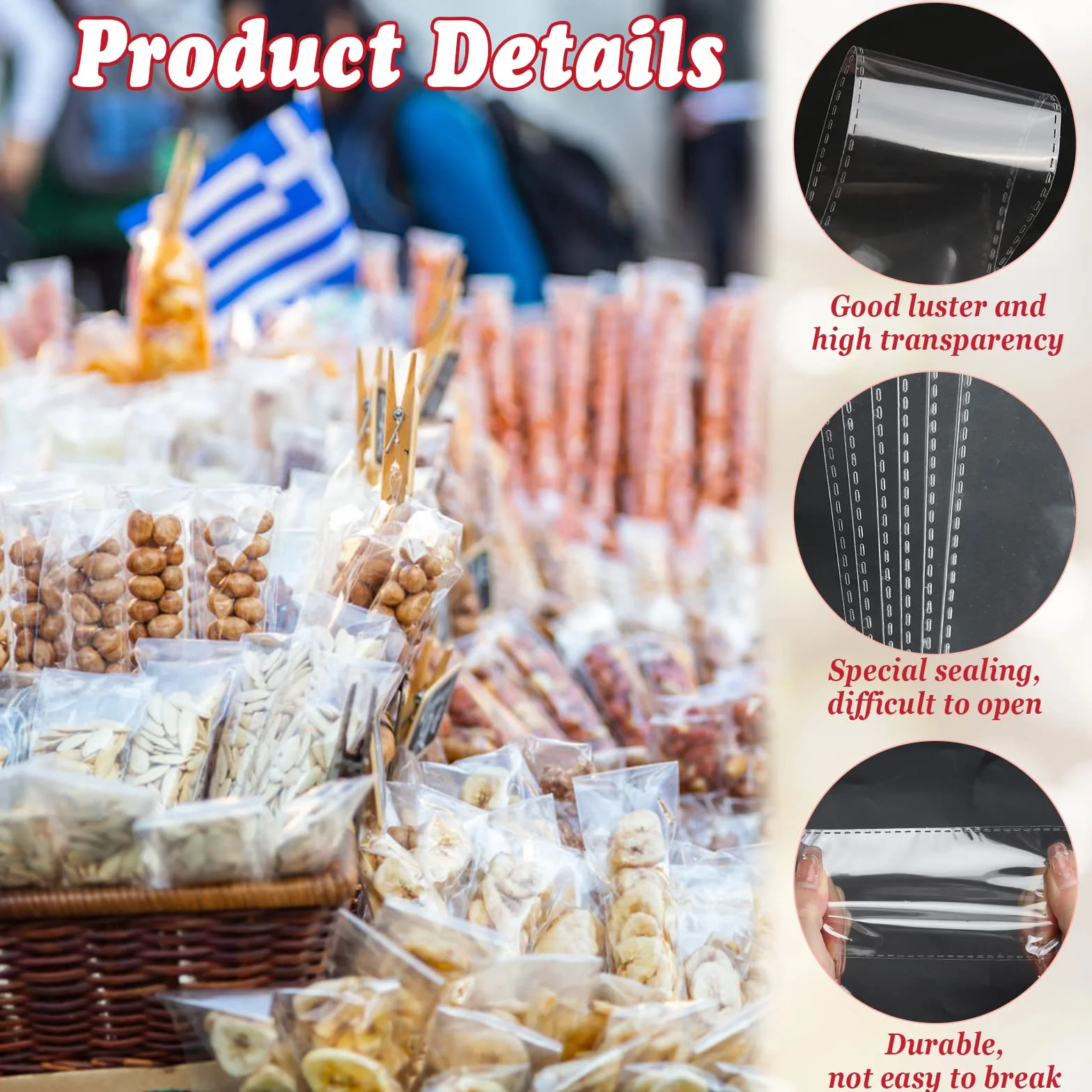 100 Pezzi Sacchetti Cellophane Lunghi, 31x7 cm Sacchetti Trasparente Con 100 Etichette a Stella e 20 m di Spago, Buste in Cellophane Piccoli per Candele Gioielli Artigianato Cioccolato