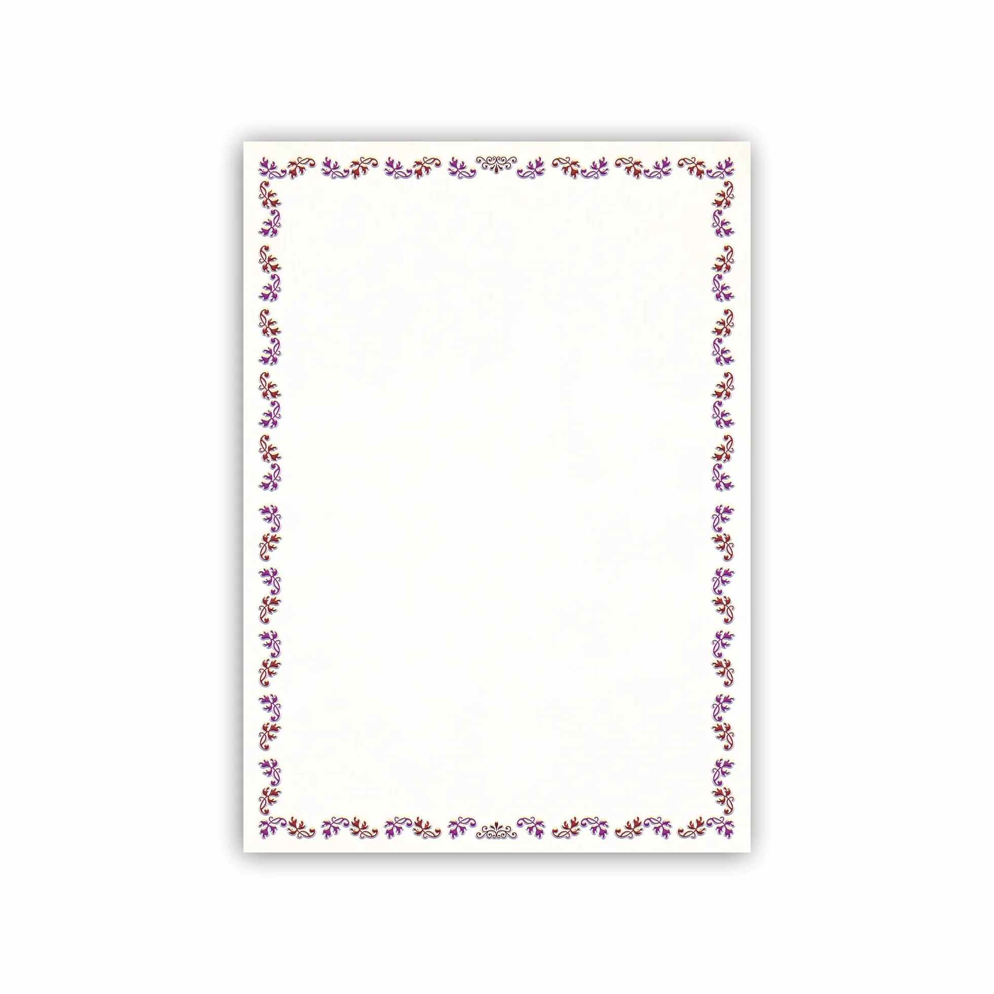 Fratelli Bonella | Diploma neutro in carta pergamena con cornice stilizzata in formato A4. Confezione da 10 pezzi. | Made in Italy