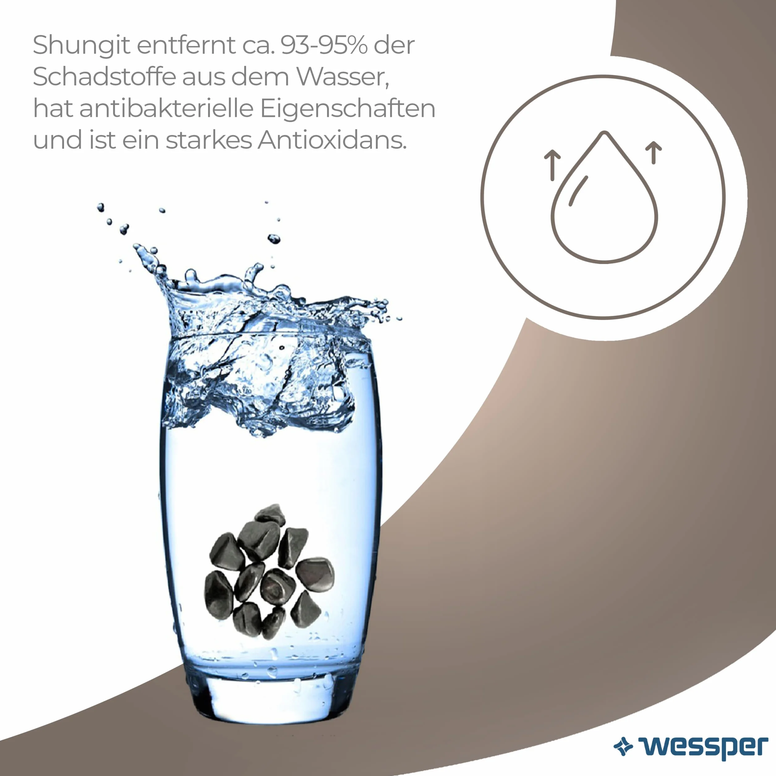 Wessper® Shungite kamień czarny kryształ do oczyszczania wody uzdrawianie Chakra Reiki 500g