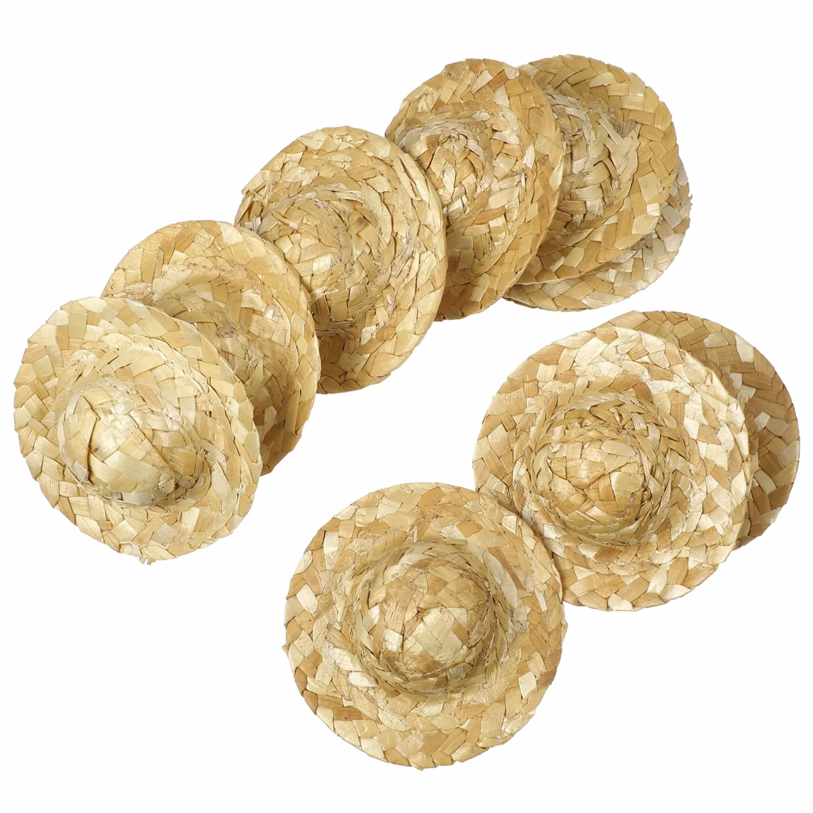 10 Pezzi Mini Cappelli di Paglia per Bambole Artigianali in Paglia Khaki, Decorativi e Facili da Usare per Lavoretti Creativi e Fai da Te
