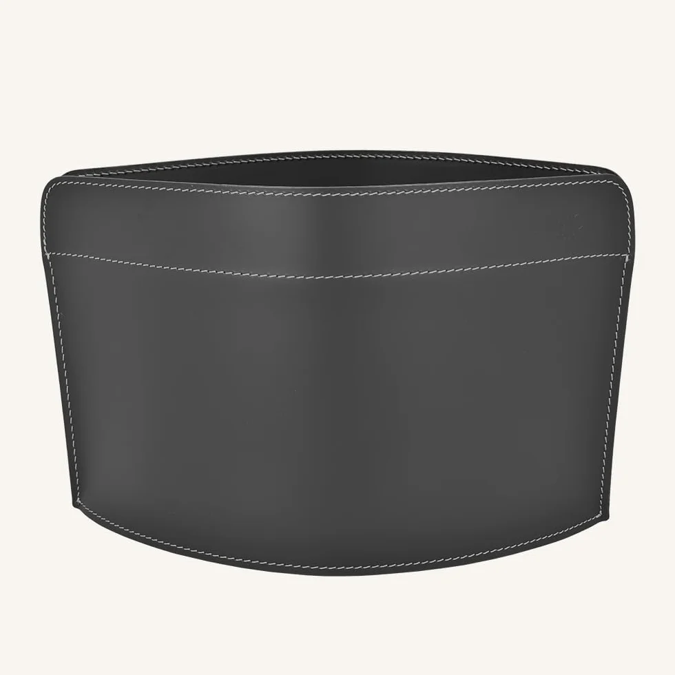 LIMAC Design GIUSY, portariviste in Cuoio di Design, Borsa Porta giornali Moderno, Contenitore riviste da Interno, cesta Porta-riviste, Prodotto in Italia. Nero