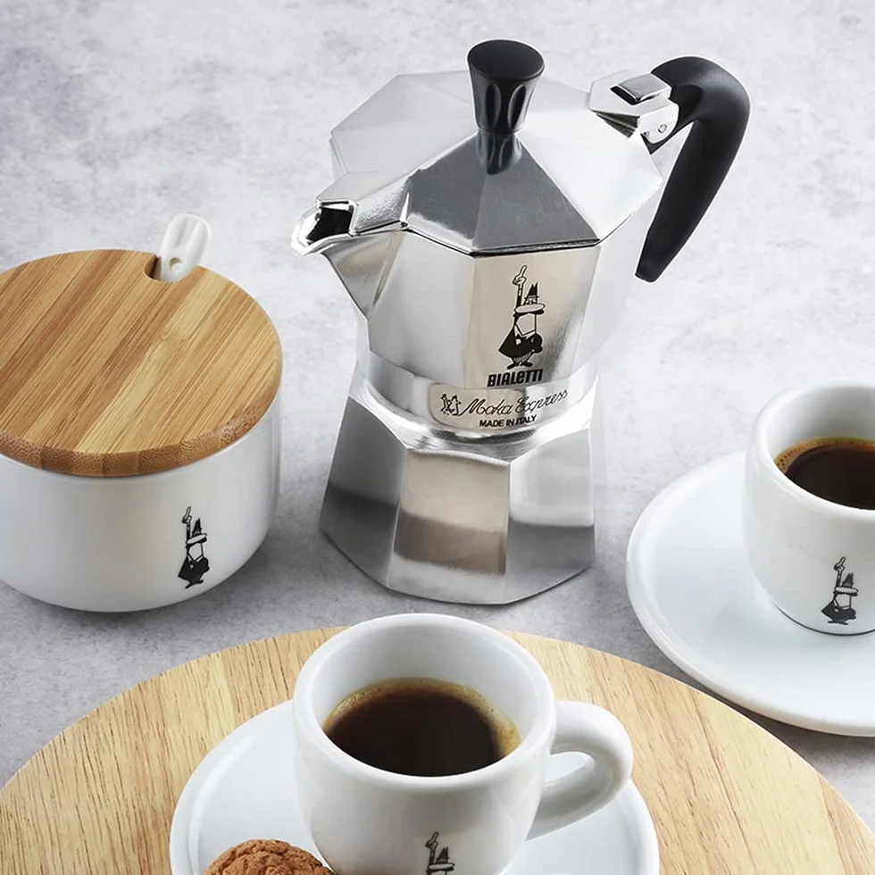 Bialetti Caffettiera Moka Express 2 Tazze, 90 ml, Aluminium