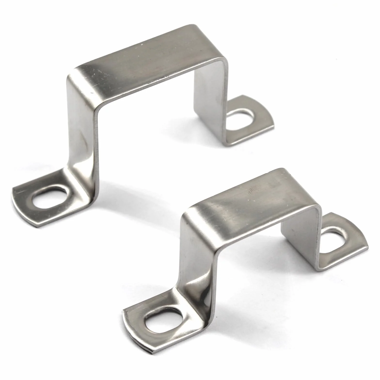 Supporto per tubo quadrato a forma di U, 30 x 30 mm, in acciaio inox 304, con viti autofilettanti in acciaio inox, 10 pezzi