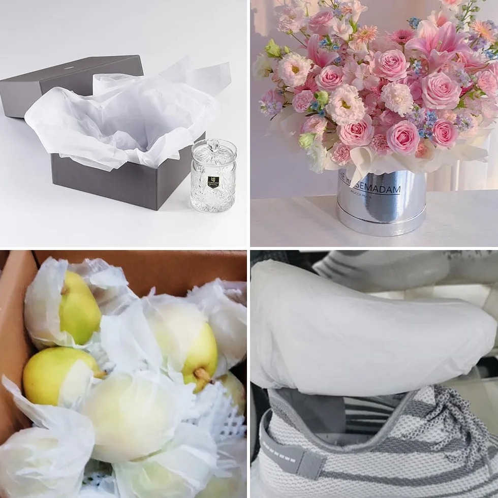 120 Fogli Carta Velina Bianca A4 per Imballaggio 21 x 30cm - Tissue Paper per Confezioni Regalo, Sacchetti, Filler Fiore, Artigianato e Festival