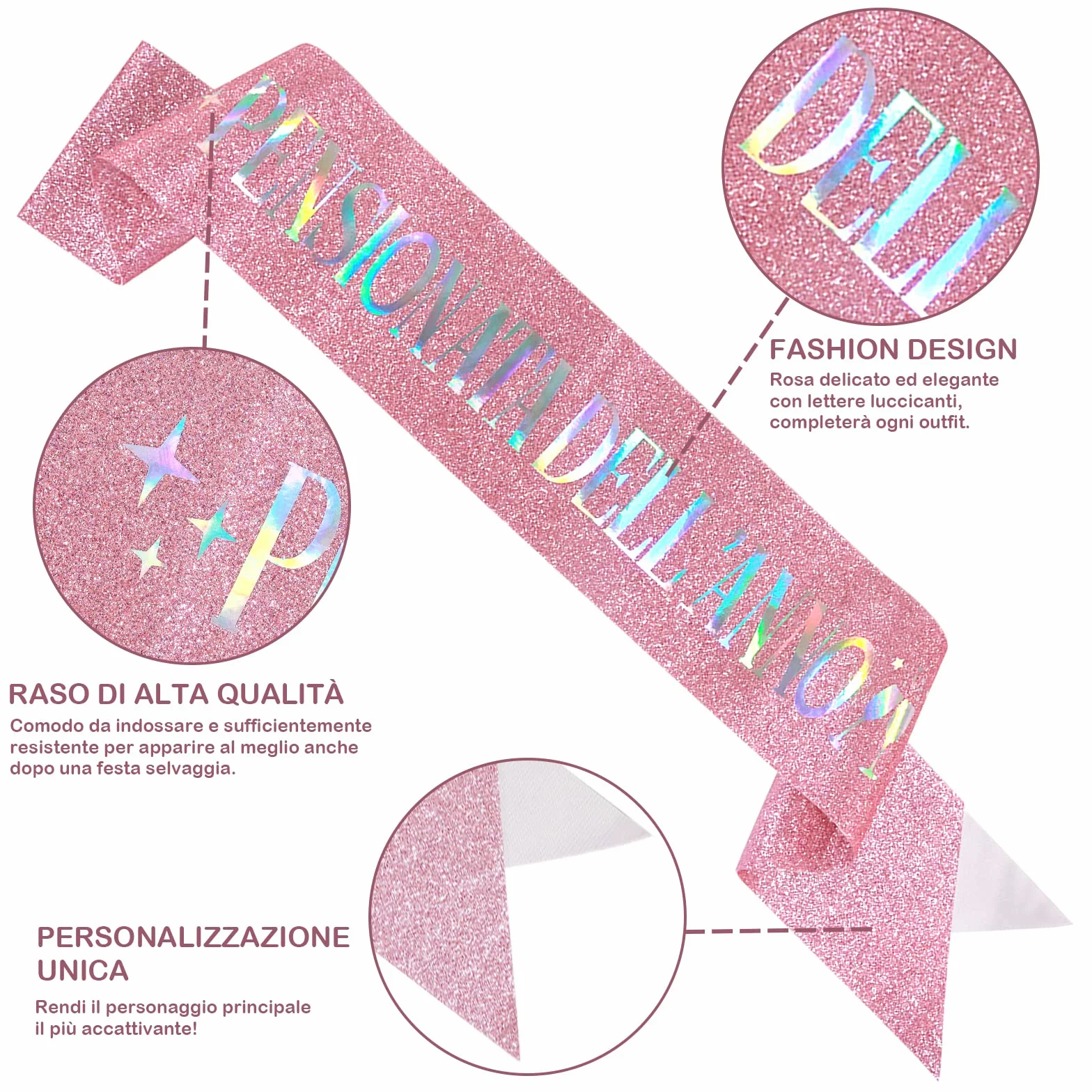 Fascia Pensione Donna Regalo Festa della Donna Gadget Decorazione Addobbi Idee Regalo Party Pensione
