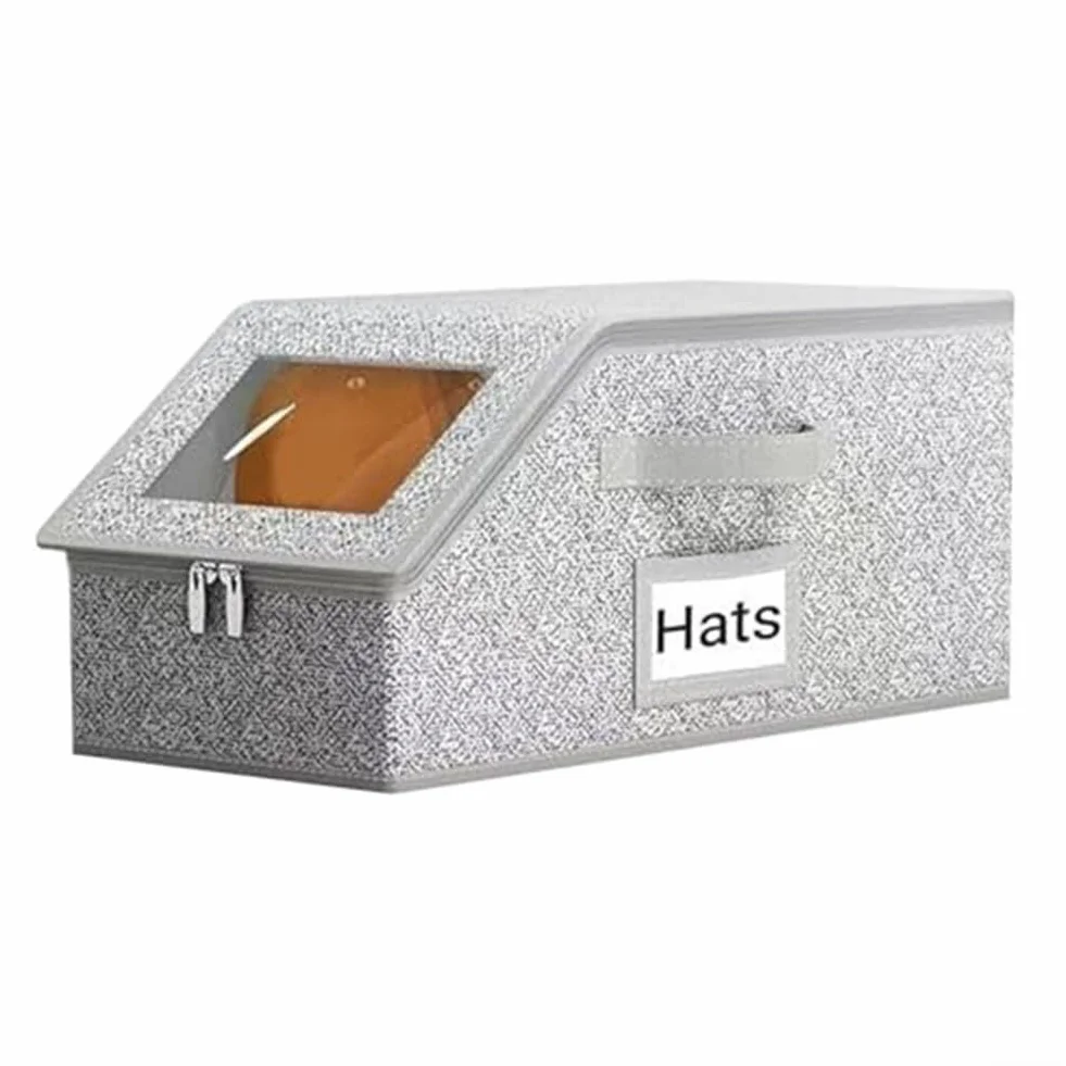 Scatola portaoggetti per cappelli da baseball rigida con cerniera 22,9 x 29,1 cm