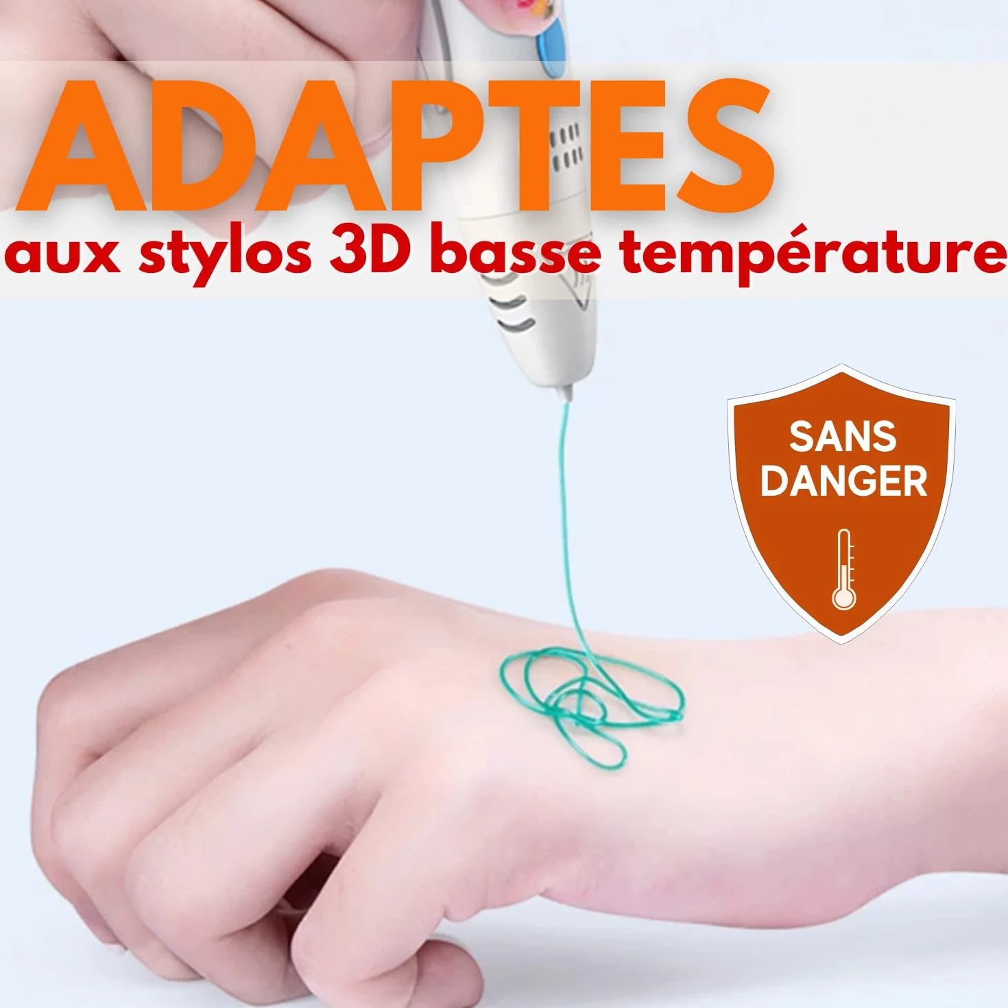 ABBICREA Set di 20 ricariche di filamento PCL per penna 3D a bassa temperatura - PCL 1,75 mm - Sicuro biodegradabile senza sostanze tossiche nocive - 2x10 colori da 5m - penna per stampa 3D