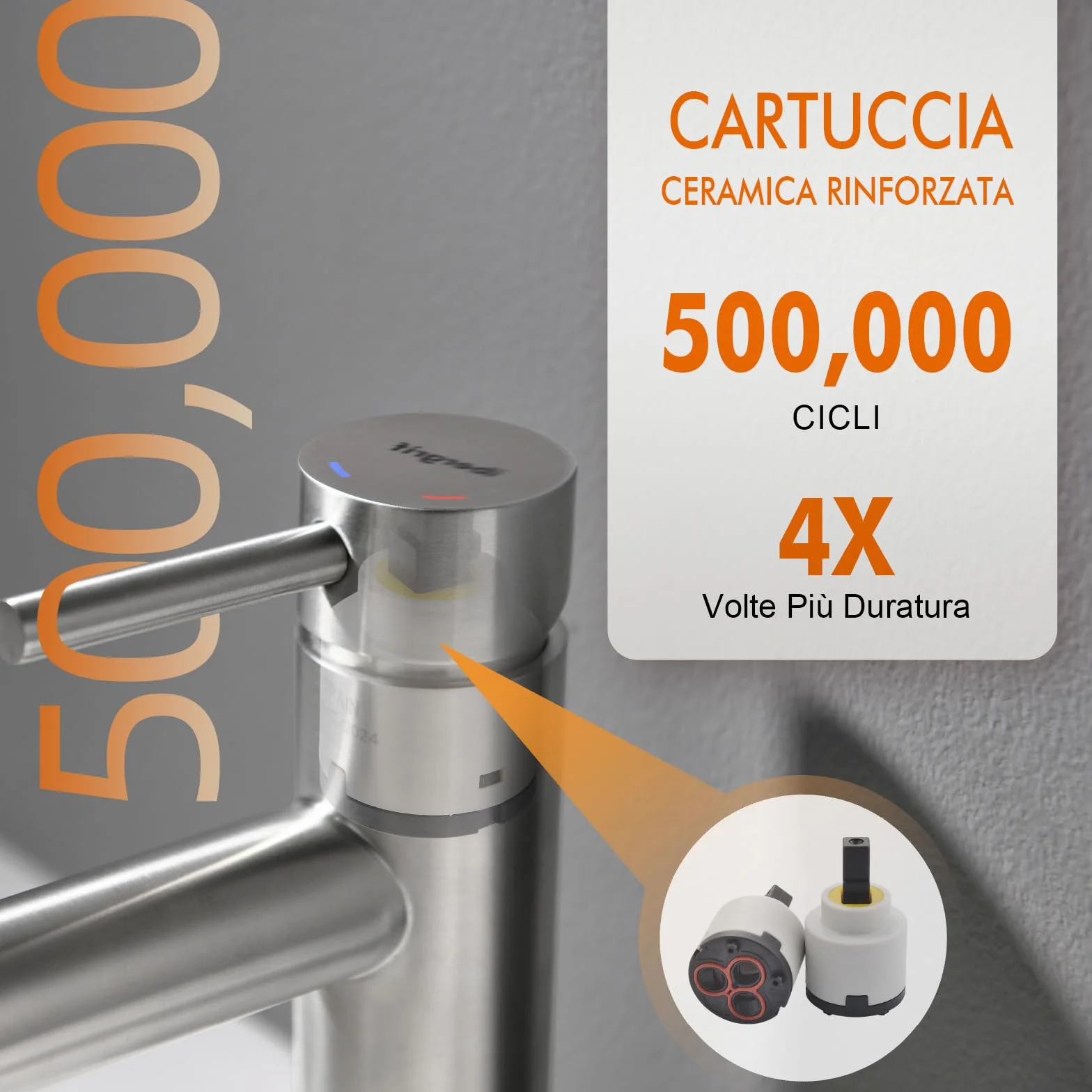 Ibergrif Rubinetto Bagno Lavabo Monocomando, Design Moderno in Acciaio Inox Antimpronta Grigio, Facile Installazione, M11103