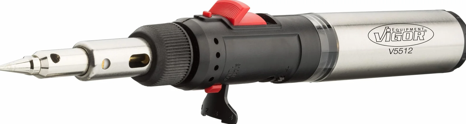 ViGOR Set di saldatori a gas V5512 I 7 diversi tori I Combina saldatore, torcia e pistola ad aria calda I 12 pezzi singoli