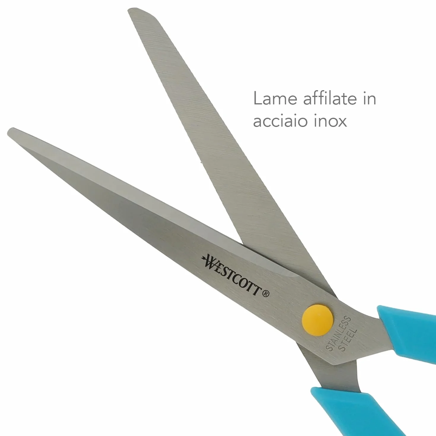 Westcott Easy Grip Scissors 3 pezzi Turchese | Set di 3 forbici universali con impugnatura confortevole | Lama in acciaio inox extra affilata e resistente | Forbici per casa e ufficio | N-90028 00