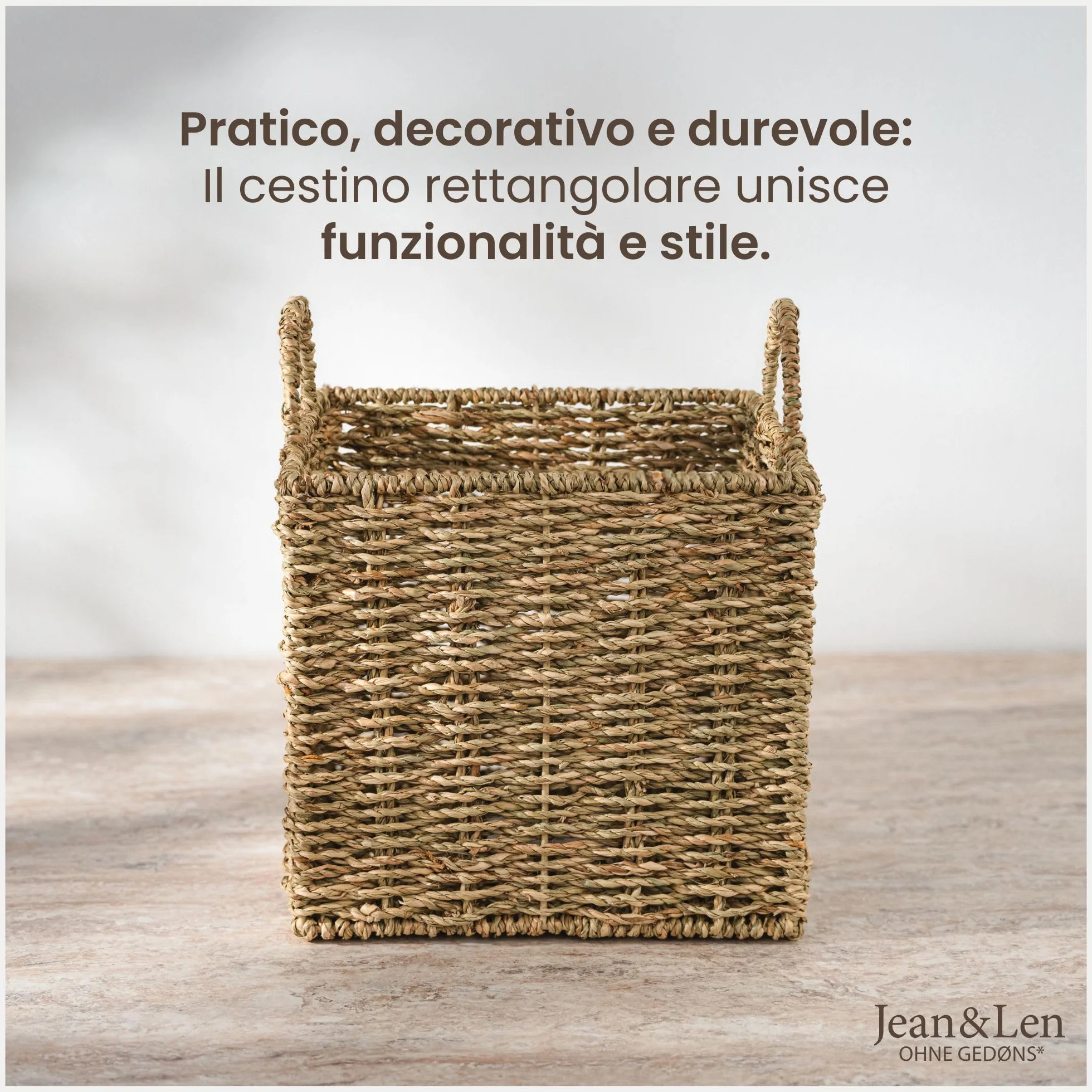 Jean & Len cesto portaoggetti rettangolare alga marina 22 x 22 x 26 cm