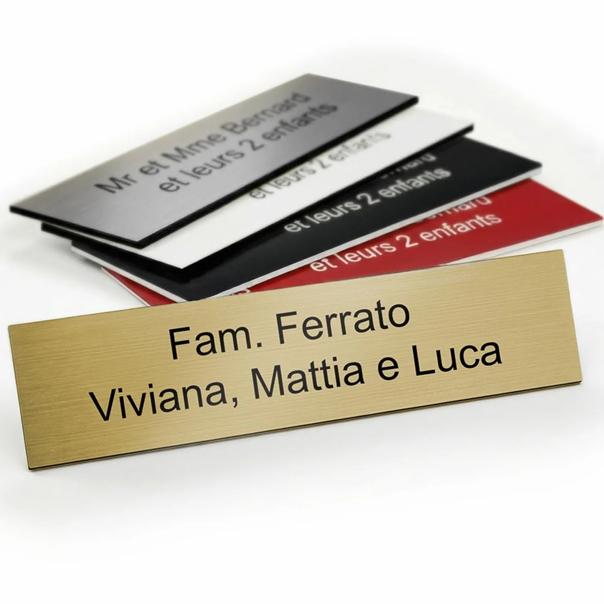 Mygoodprice - Targa per Nome della Cassetta delle Lettere, Autoadesiva, Dimensioni: 10 x 2,5 cm, Personalizzabile da 1 a 3 Righe