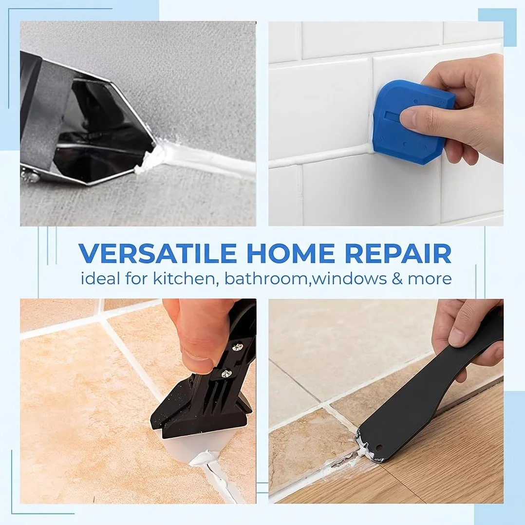 IEBTAWN LYITZW 1 Pezzo Professionale Rimuovi Silicone Spatola, Strumento 3 in 1 per Calafataggio, Rimozione Sigillante per Bagno, Cucina, Finestre, Doccia e Piastrelle