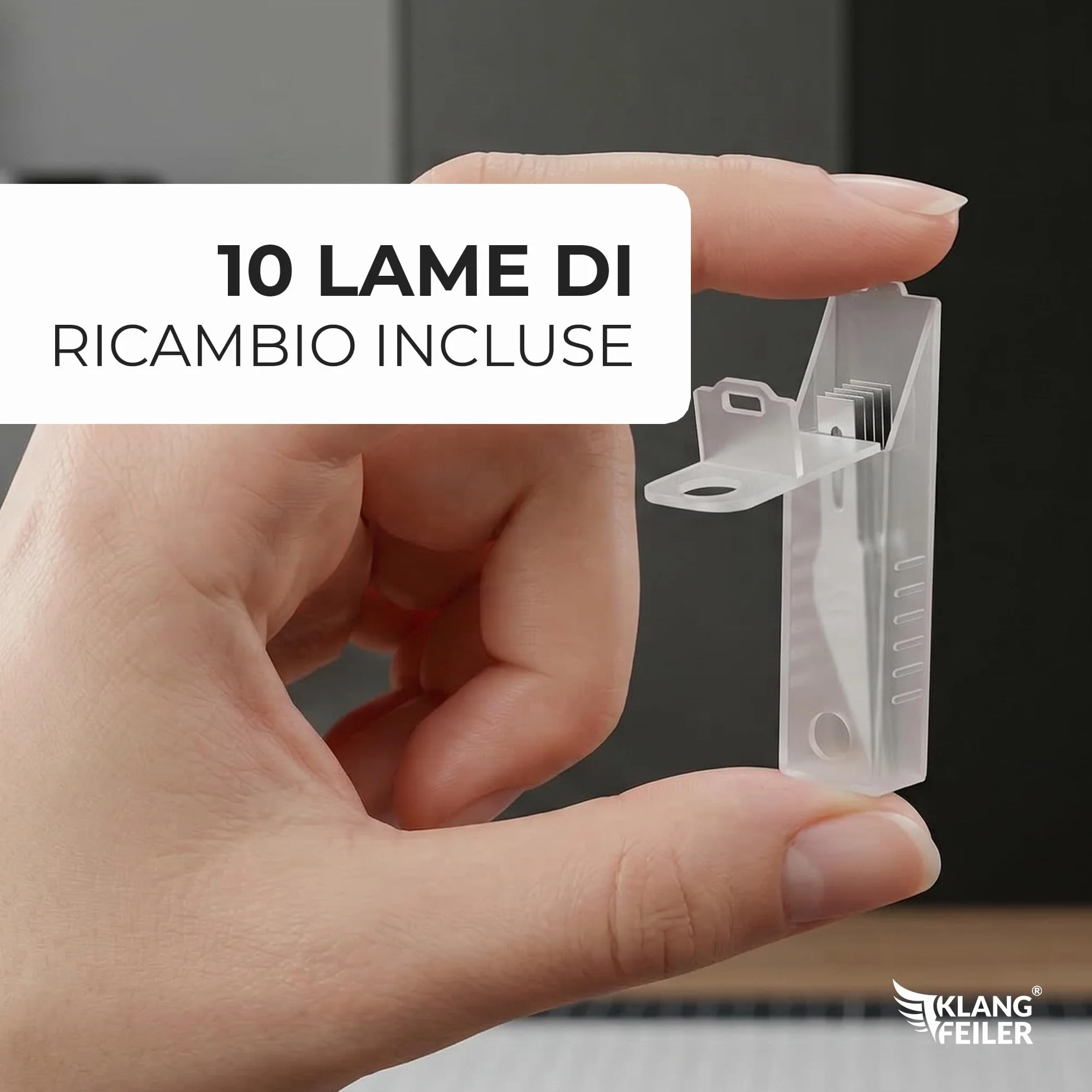 Klangfeiler® Cutter di precisione - 10 lames - cutter bisturi carta per modellismo taglierino - lame di ricambio