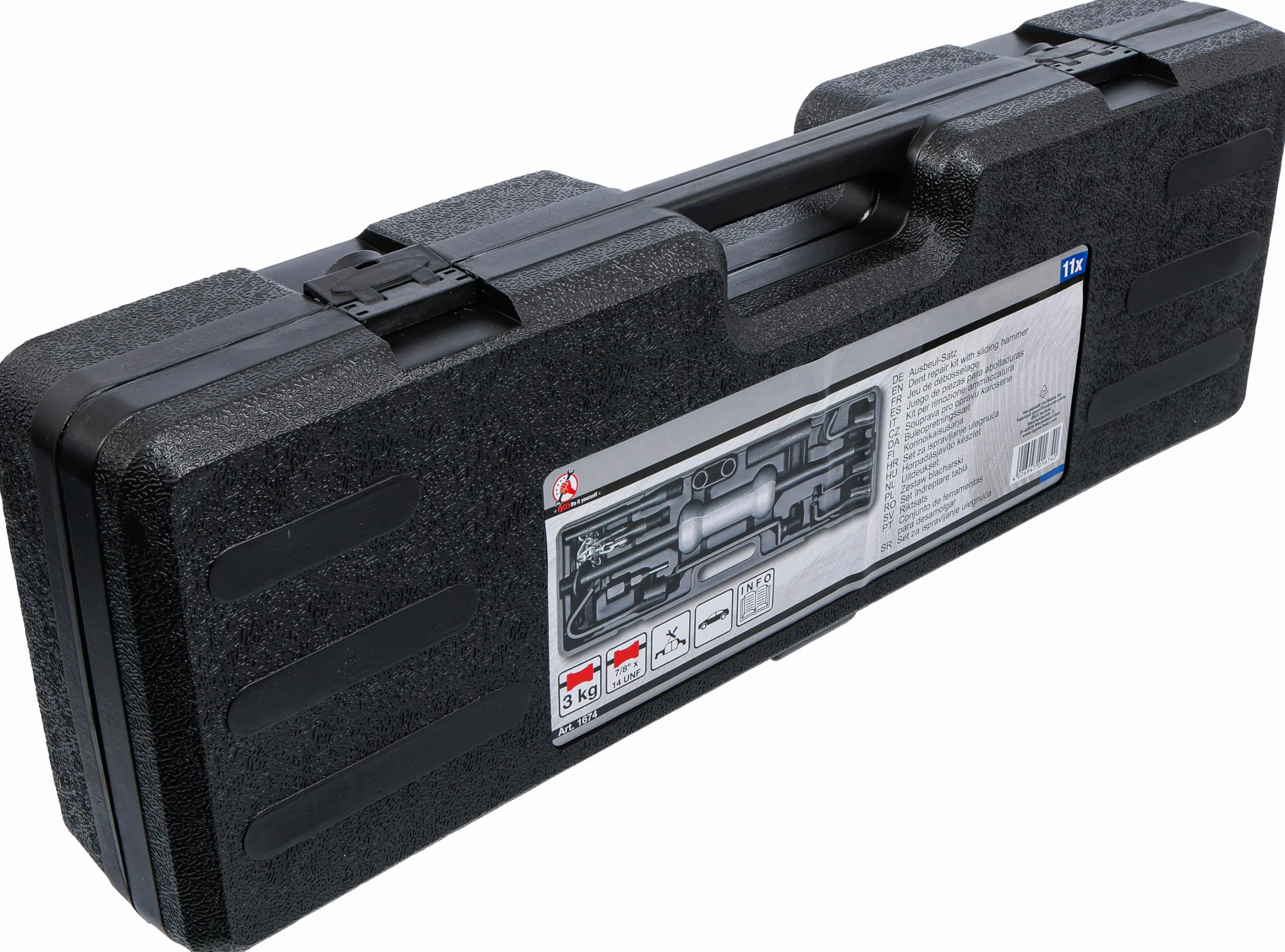 BGS Diy 1674 | Kit per rimozione ammaccatura | con martello a massa battente | 11 pz.