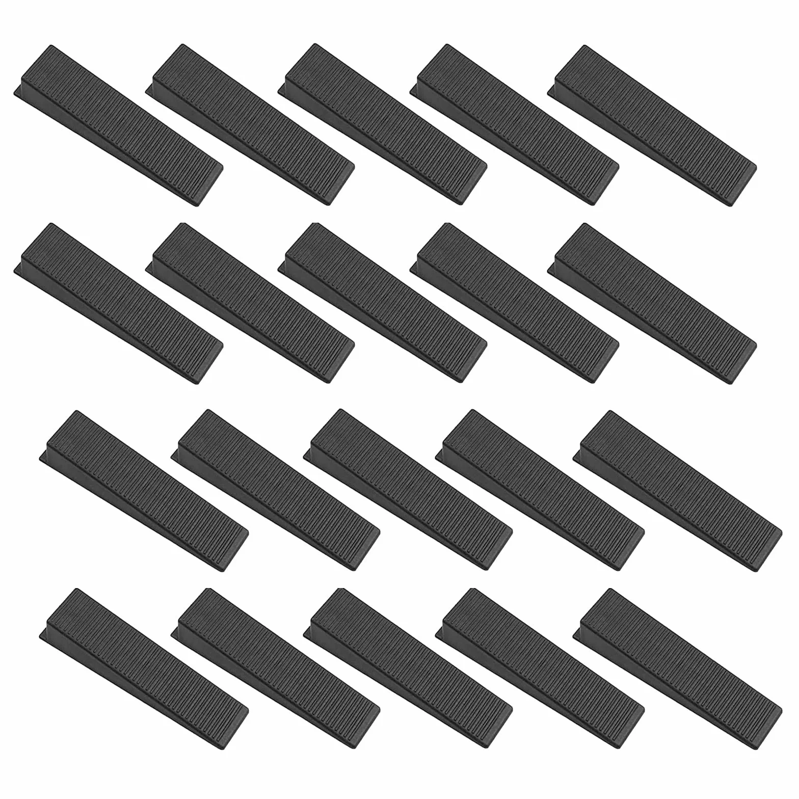 20Pcs Cunei Plastica Nero Cunei per Pavimenti Cunei Spianimetrici Cunei Livellanti Resuable Cunei per Piastrelle Riutilizzabili per Pavimenti,Pareti,Edifici,8.7*2.1*1.5cm
