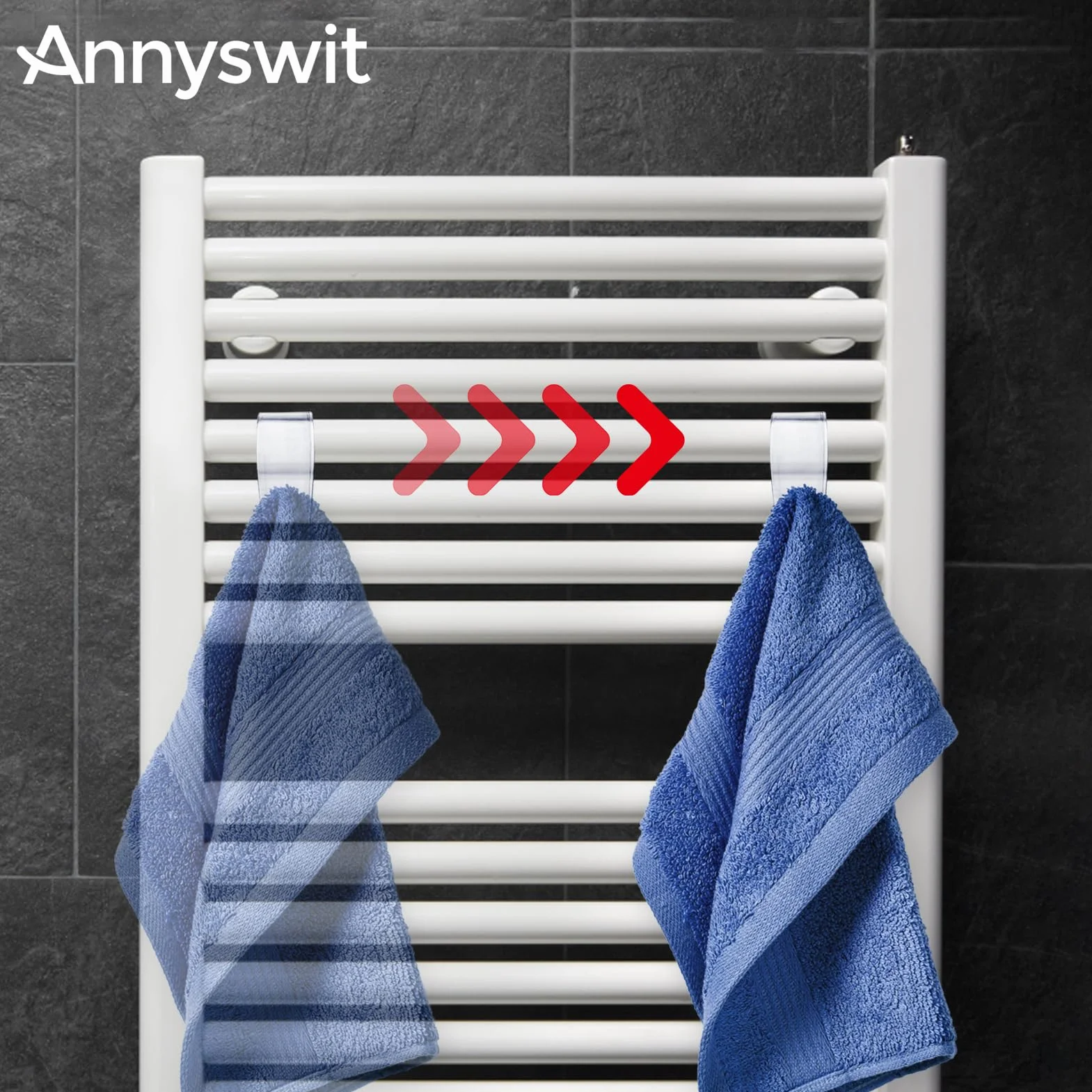 10 Pezzi Ganci per Termoarredo Bagni Ganci Asciugamani Termoarredo Accappatoio Appendini Asciugamani Bagni Trasparente Plastica Salvaspazio Radiatore Standard Gancio Scaldasalviette