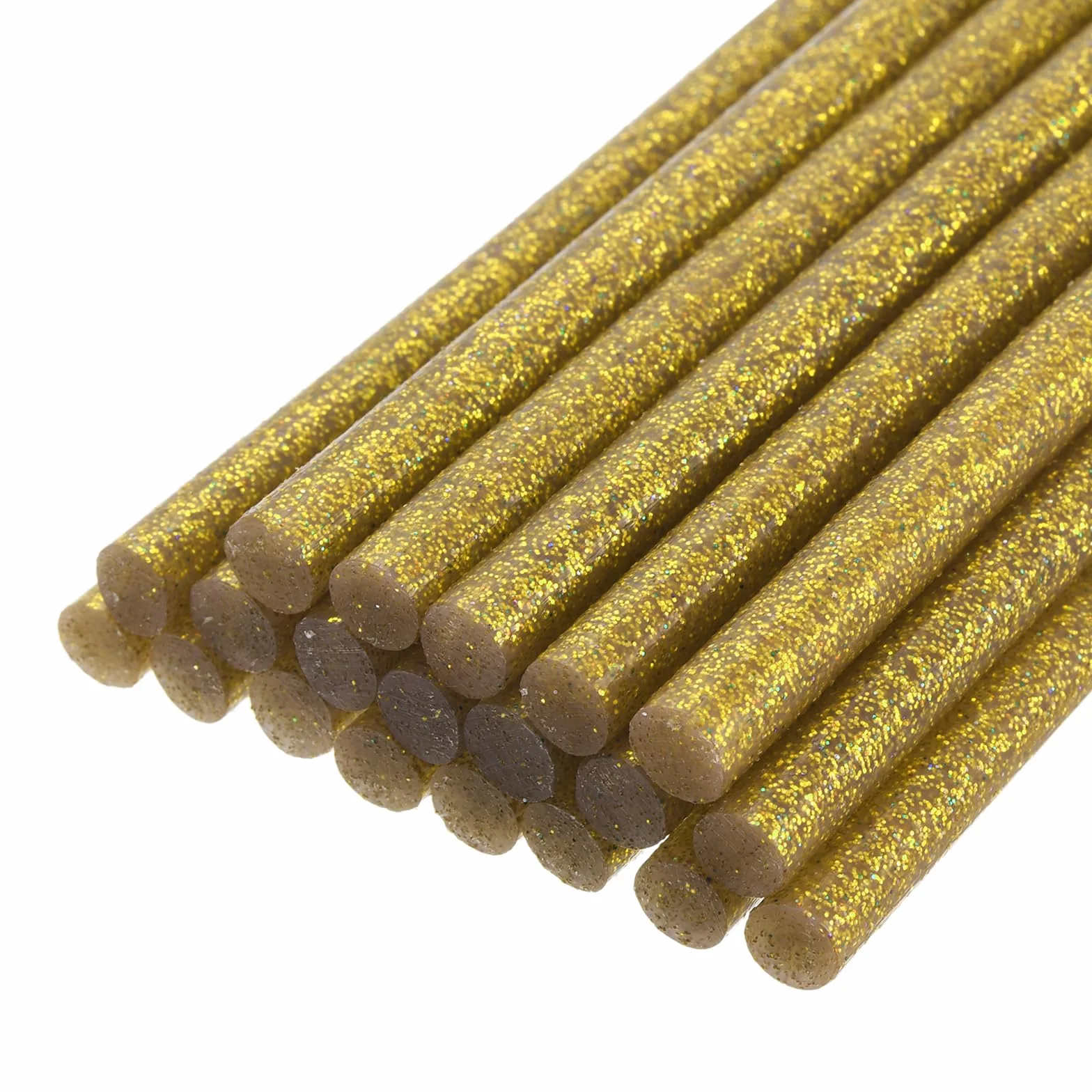 QUARKZMAN 20pz Stick Colla a Caldo per Pistola Colla a Caldo 11mm x 200mm/0,43" x 8" Mini Bastoni di Colla a Caldo Adesiva Oro Glitterato
