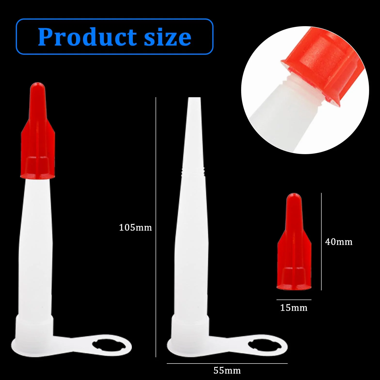 50 Pezzi Beccucci Silicone Beccucci per Cartuccia in Silicone Ugelli Per Calafataggio con Tappi Ugelli In Silicone Punte per Cartucce Silicone Ugelli per Pistola per Silicone Sigillante Adesivo