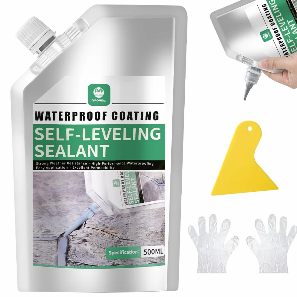 Flintronic Riempitivo Per Crepe In Calcestruzzo, 500 Ml Di Sigillante Impermeabile, Colla Per Calafataggio Ad Asciugatura Rapida, Giunti Interni ed Esterni, Per Cucina, Angoli, Pavimenti Forti Giunti