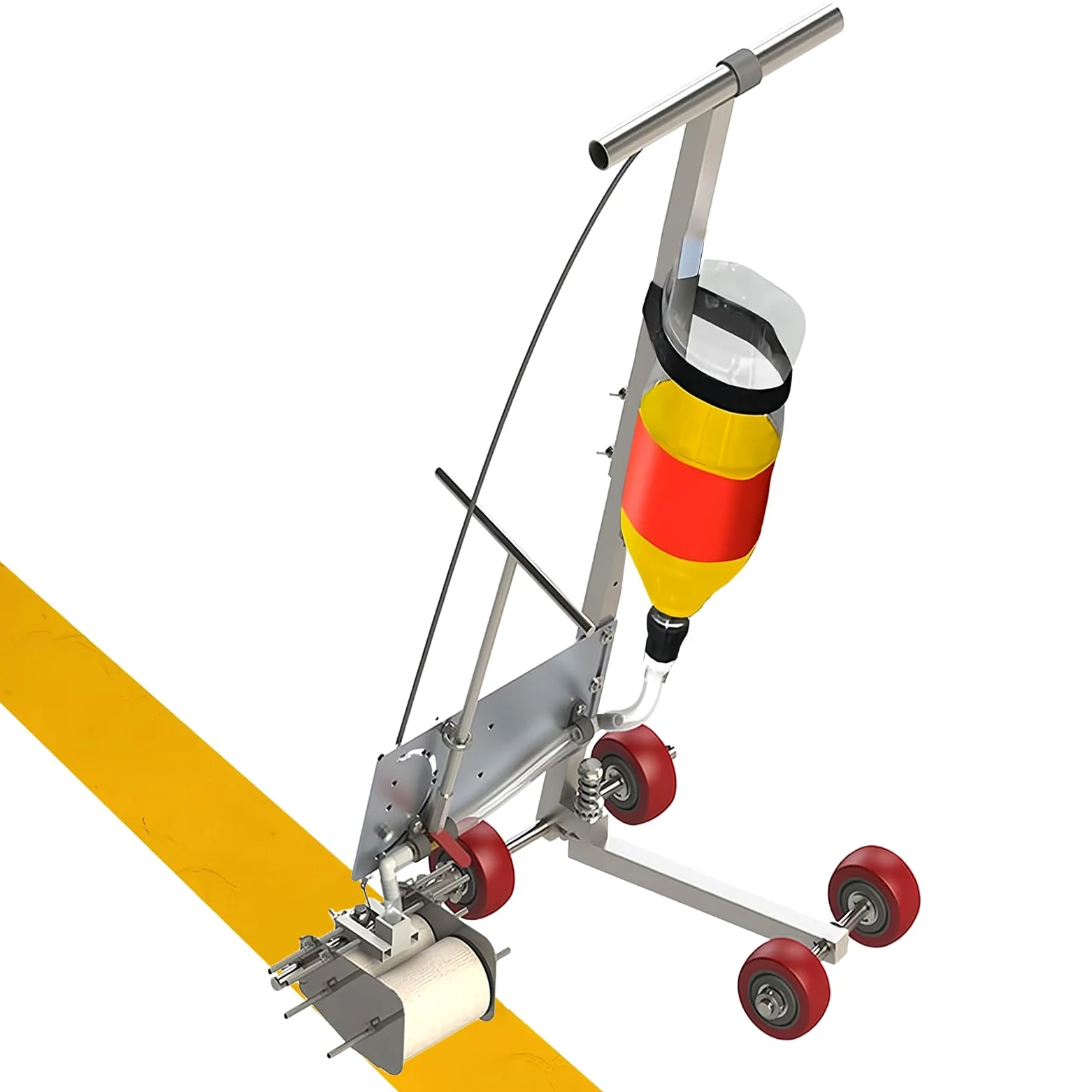 Macchina per la Segnaletica Stradale di Tipo, Applicatore per Linee di Parcheggio con Strumento Cerchi Larghezza 5-15cm, Altezza Regolabile, Macchina per la Verniciatura di Strisce Stradali