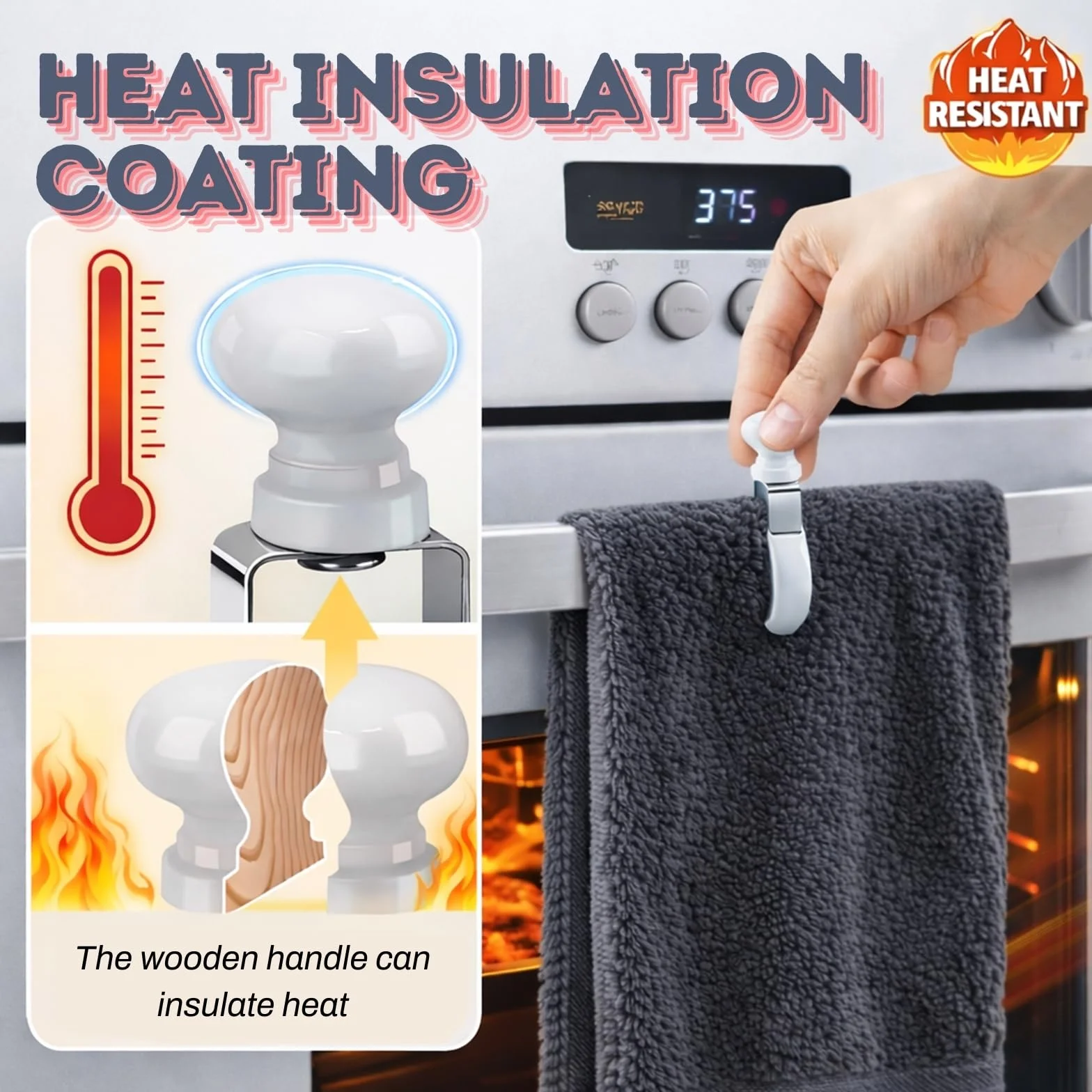 Mollette per Asciugamani in Acciaio Resistente al Calore – Confezione da 4