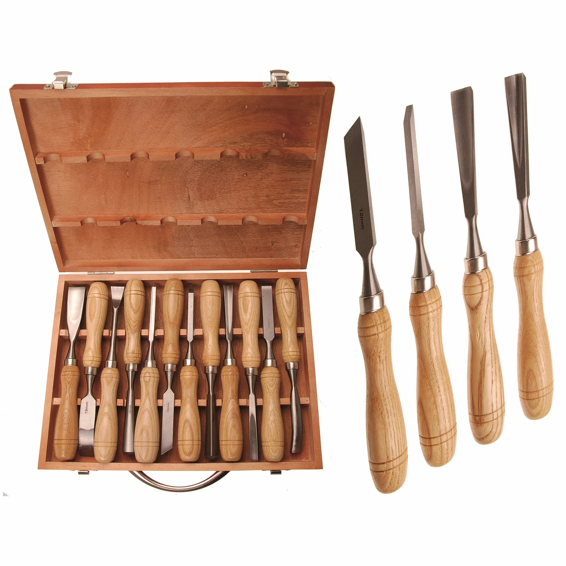 BGS 52712 | Set scalpelli con manico in legno | 12 pz.
