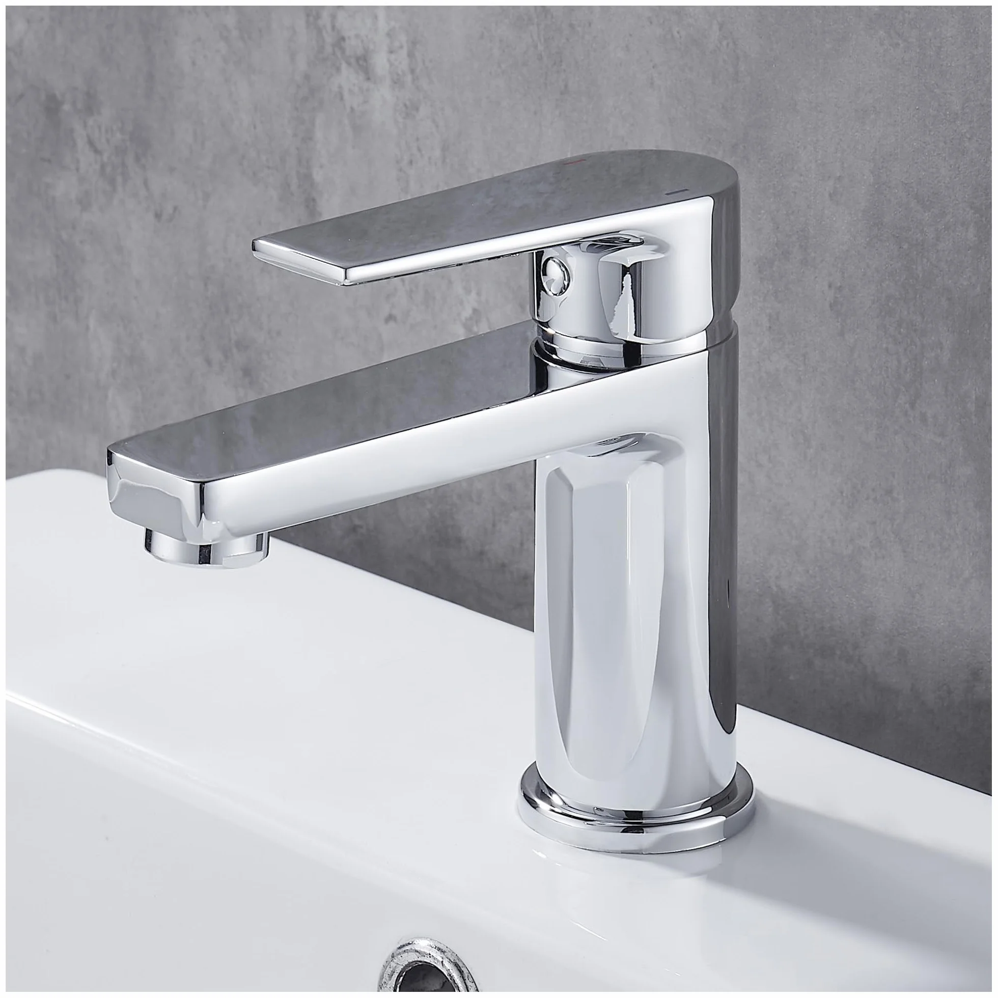 GRICOL Rubinetto Bagno Lavabo Monocomando Miscelatore Lavabo Bagno Fredda e Calda per Lavabo Bagno Ottone Cromo Argento