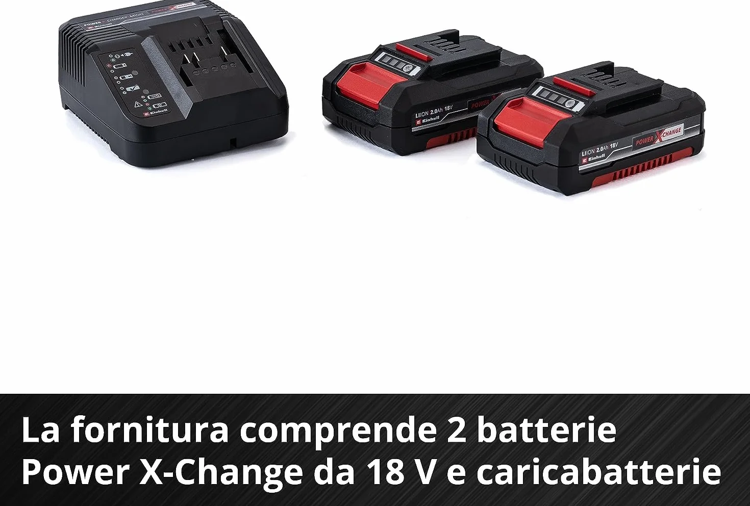 Einhell Set trap. percuss. batt. TE-CD 18/40 Li-i +64 (2x2,0 Ah) PXC (ioni di litio, 18 V, 40 Nm, sist. elettr. regolaz. giri, trasmis. 2 vel., max. 24.000 min-1, con batterie, caricabat. e accessori)