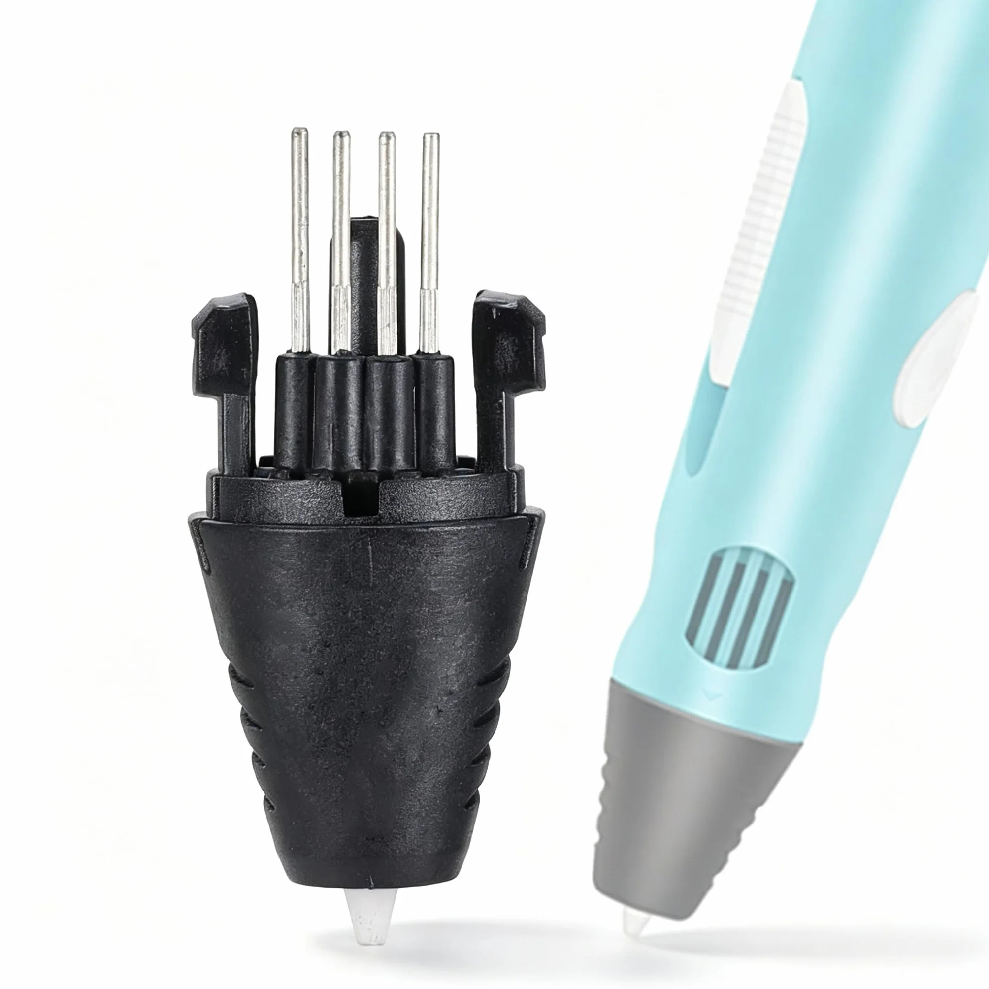 Sxhlseller Accessori per Penna per Stampa 3D Ugello di Inserimento Testina di Stampa Barra di Metallo Nera da 1,75 Mm con Design di Inserimento Integrato, Fibbia e Punta della Penna per la