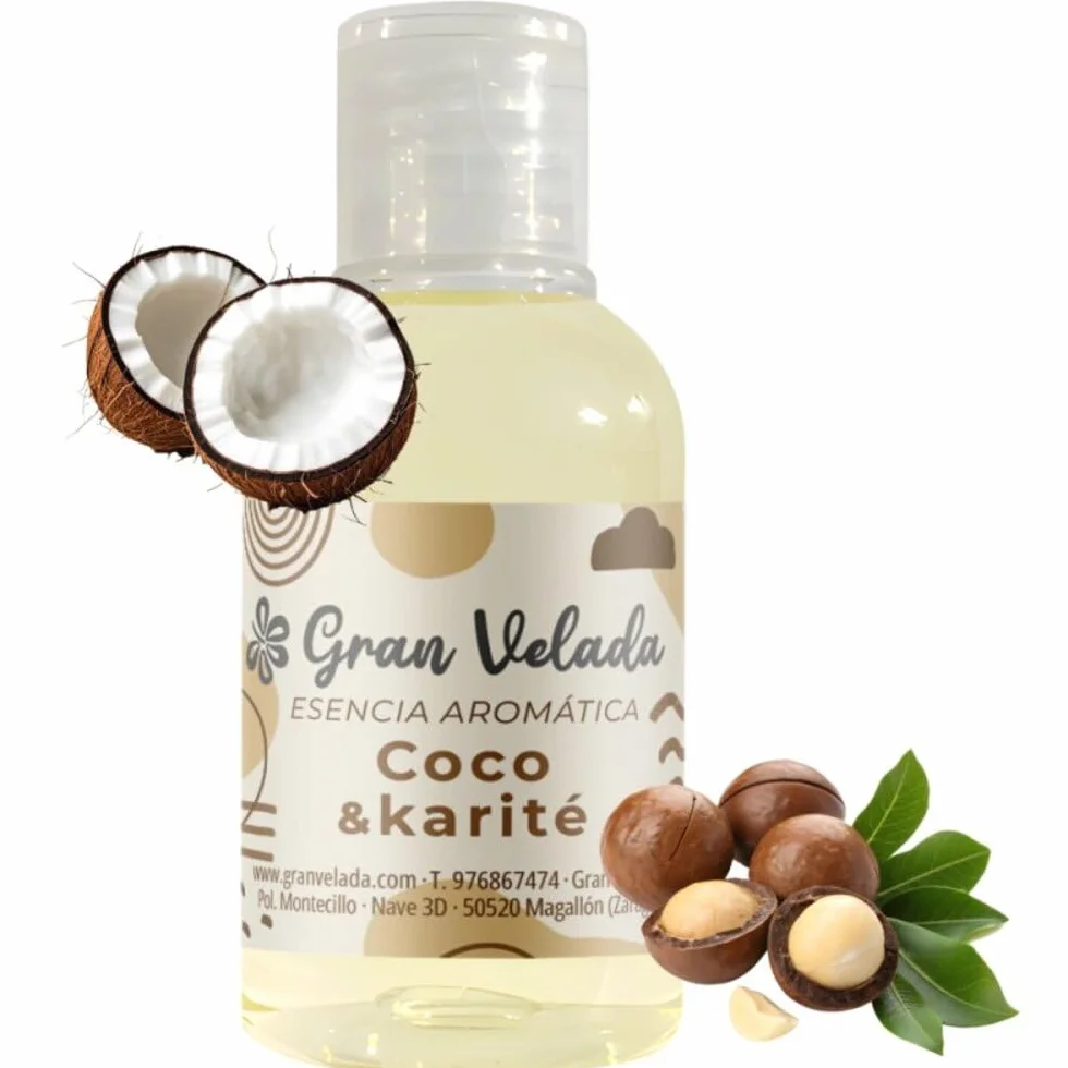 Gran Velada - Essenza Aromatica Coco Karite 250 ml | Fragranza Afrodisiaca | Ideale per cosmetici naturali, candele e saponi | Alta concentrazione | Aroma durevole e avvolgente