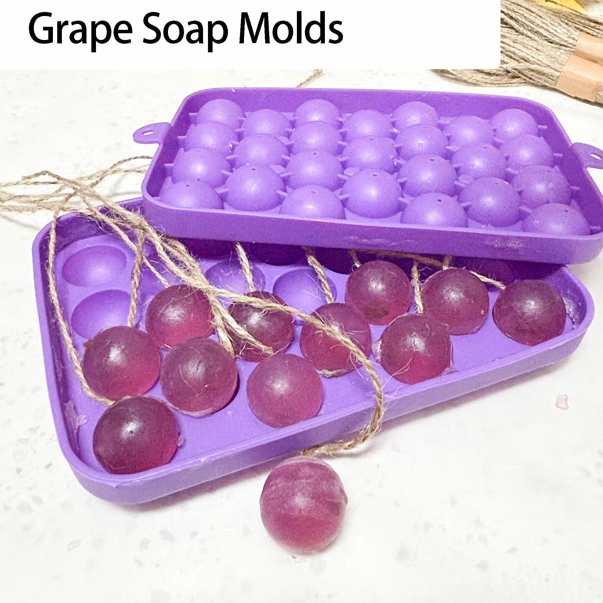 Kit per sapone fai da te con stampo in silicone e corda di juta, crea la tua uva di sapone artigianale, stampi per sapone all’uva per principianti, progetti creativi, regali fatti a mano e decorazioni
