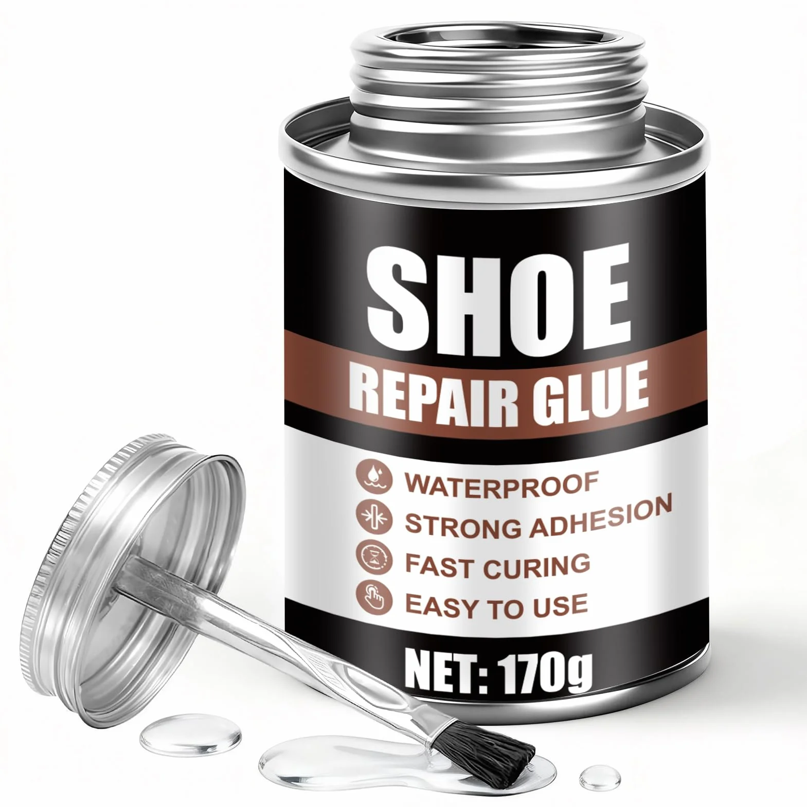 170g Colla per Scarpe Professionale, Colla Scarpe, Colla perScarpe, Altamente Flessibile, Impermeabile, Resistente All'usura, Adatto per Riparare Tacchi Alti, Scarpe da Ginnastica, Stivali