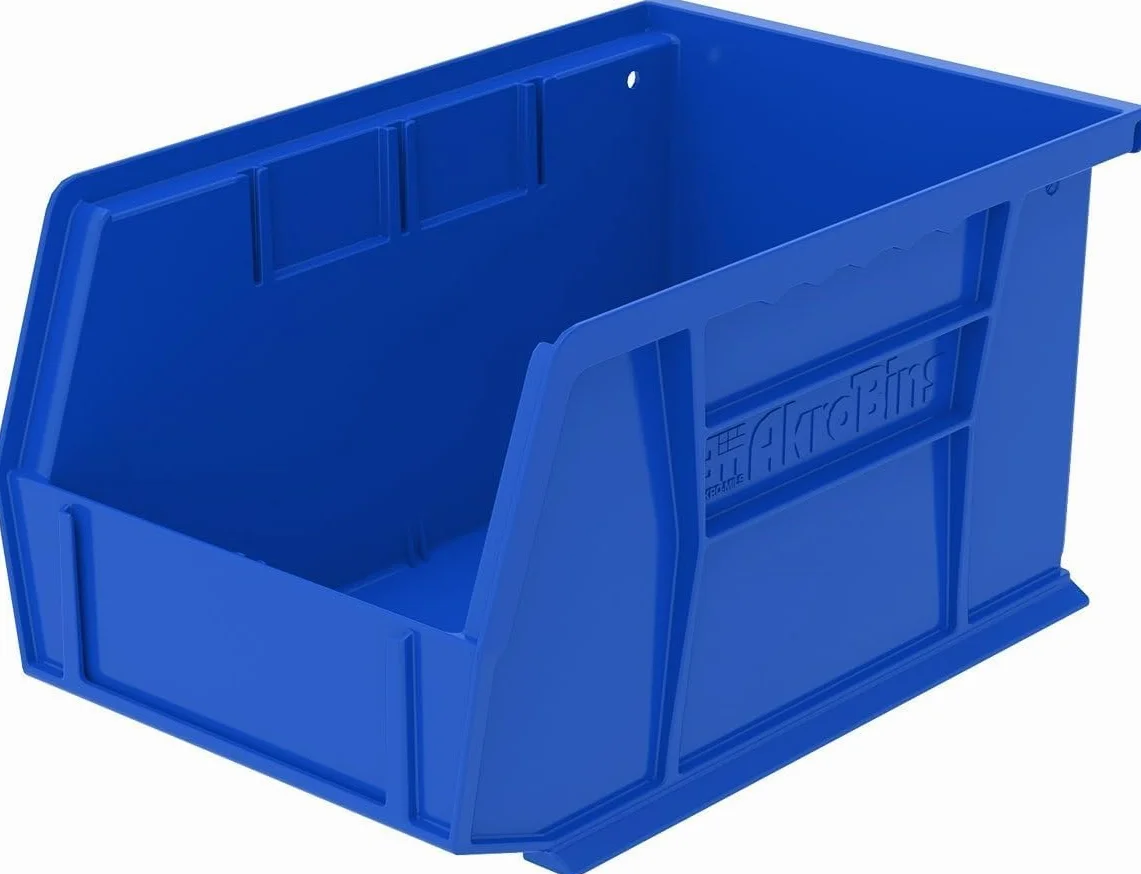Akro-Mils 30237 AkroBins Plastic Storage Bins, Stackable, 23,5x15,2x12,7 cm, Blue, 12-Pack